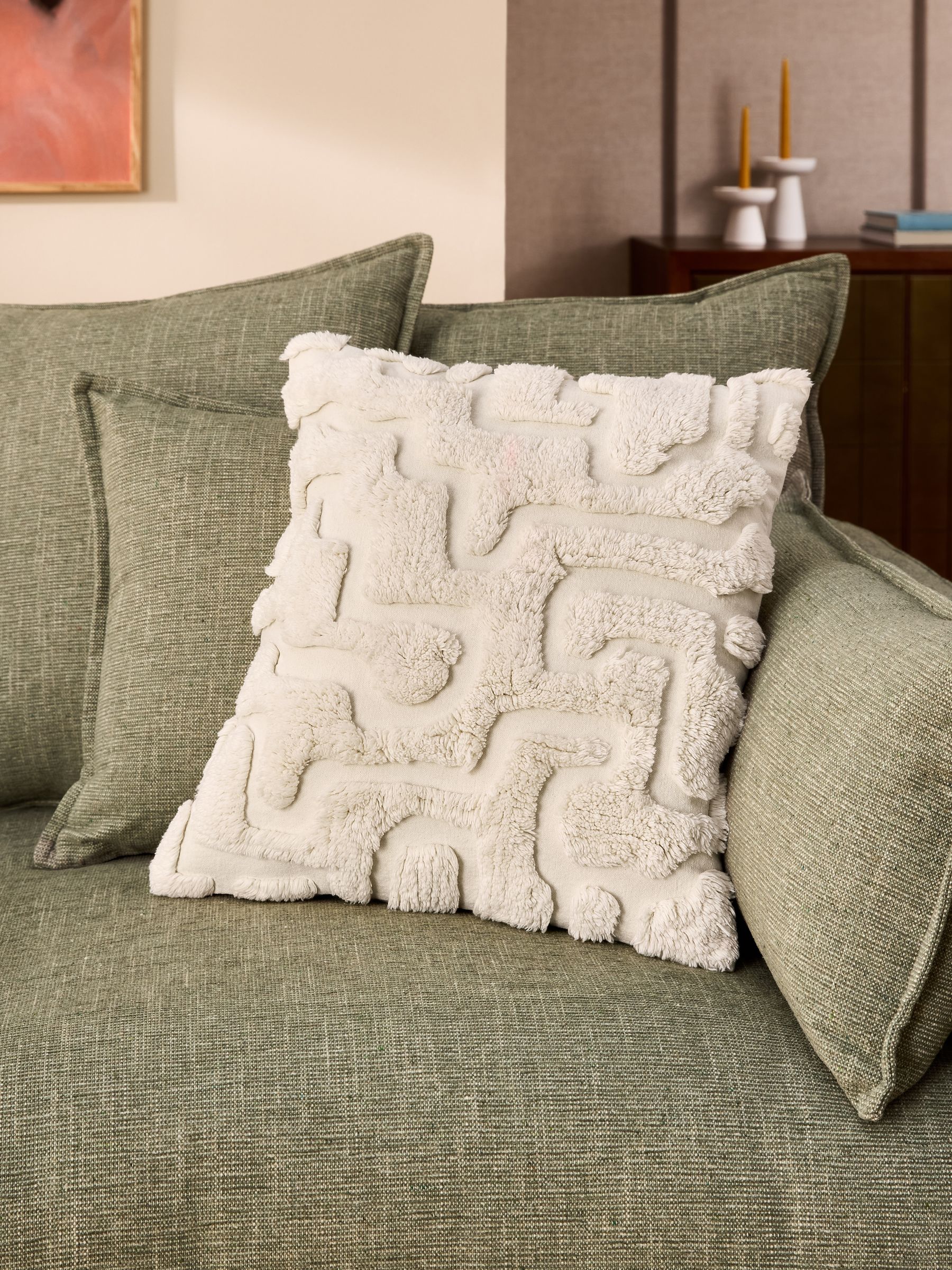 Clyde Tufted Cushion in Natural - Image 1 of 4