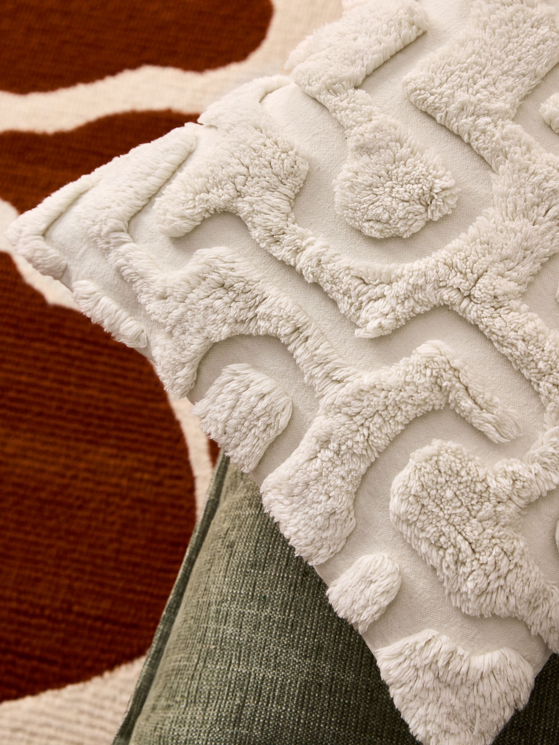 Clyde Tufted Cushion in Natural - Image 2 of 4 Clyde Tufted Cushion in Natural - Image 2 of 4