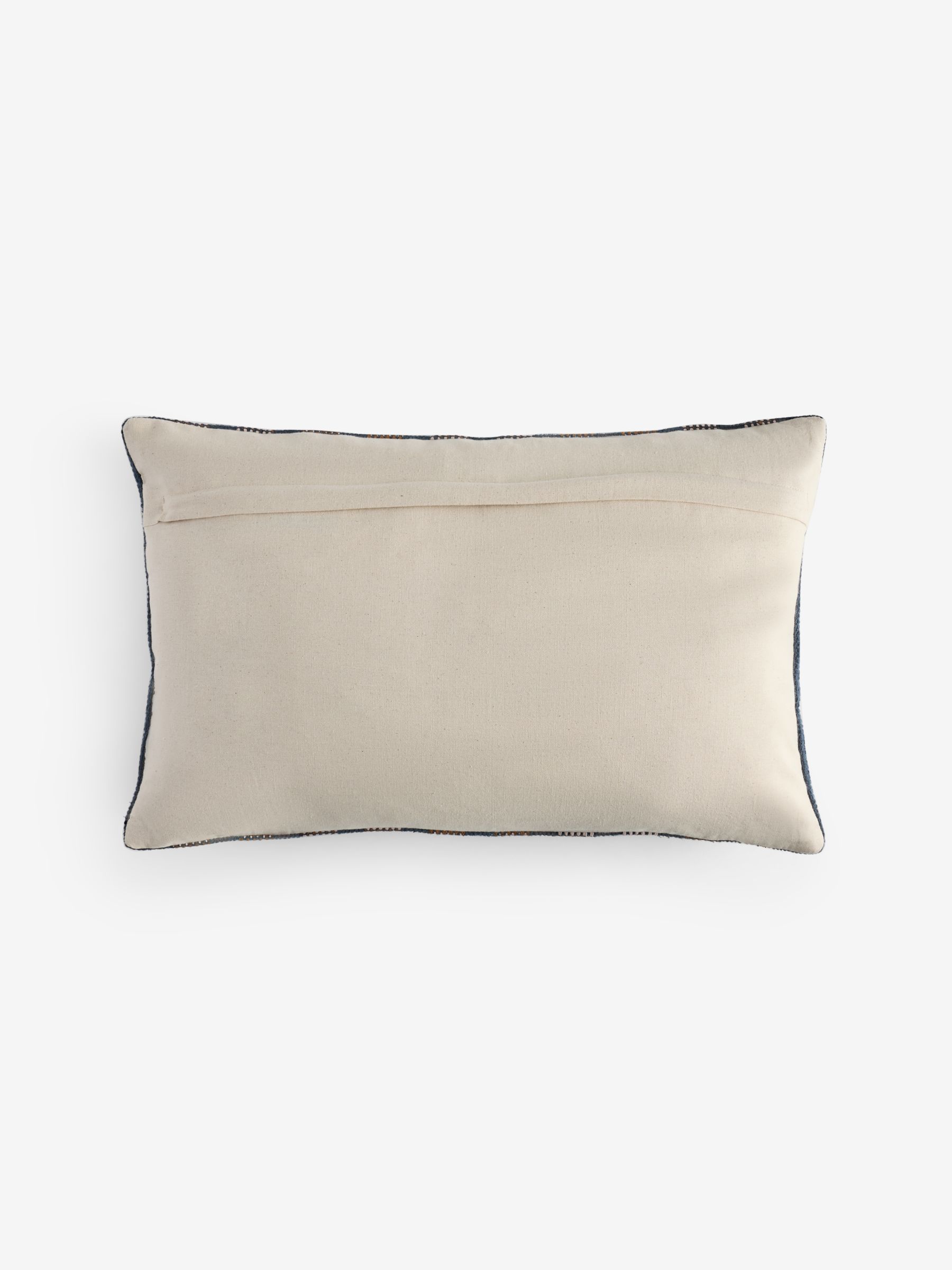 Blake Woven Stripe Cushion in Blue - Image 5 of 5 Blake Woven Stripe Cushion in Blue - Image 5 of 5
