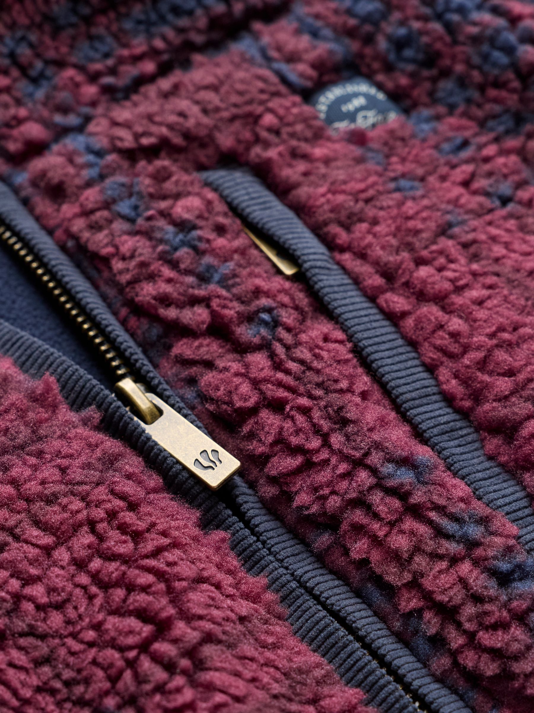 Navy Collared Check Zip Through Fleece - Image 3 of 3