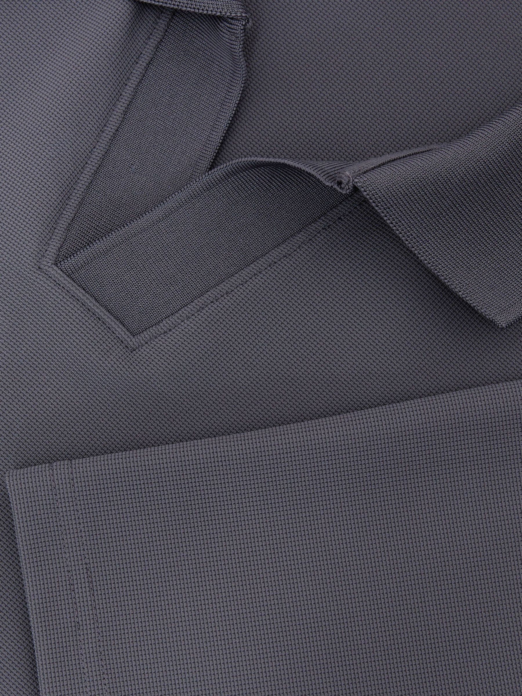 Textured Open-Collar Polo Shirt in Airforce Blue - 圖片 6/6