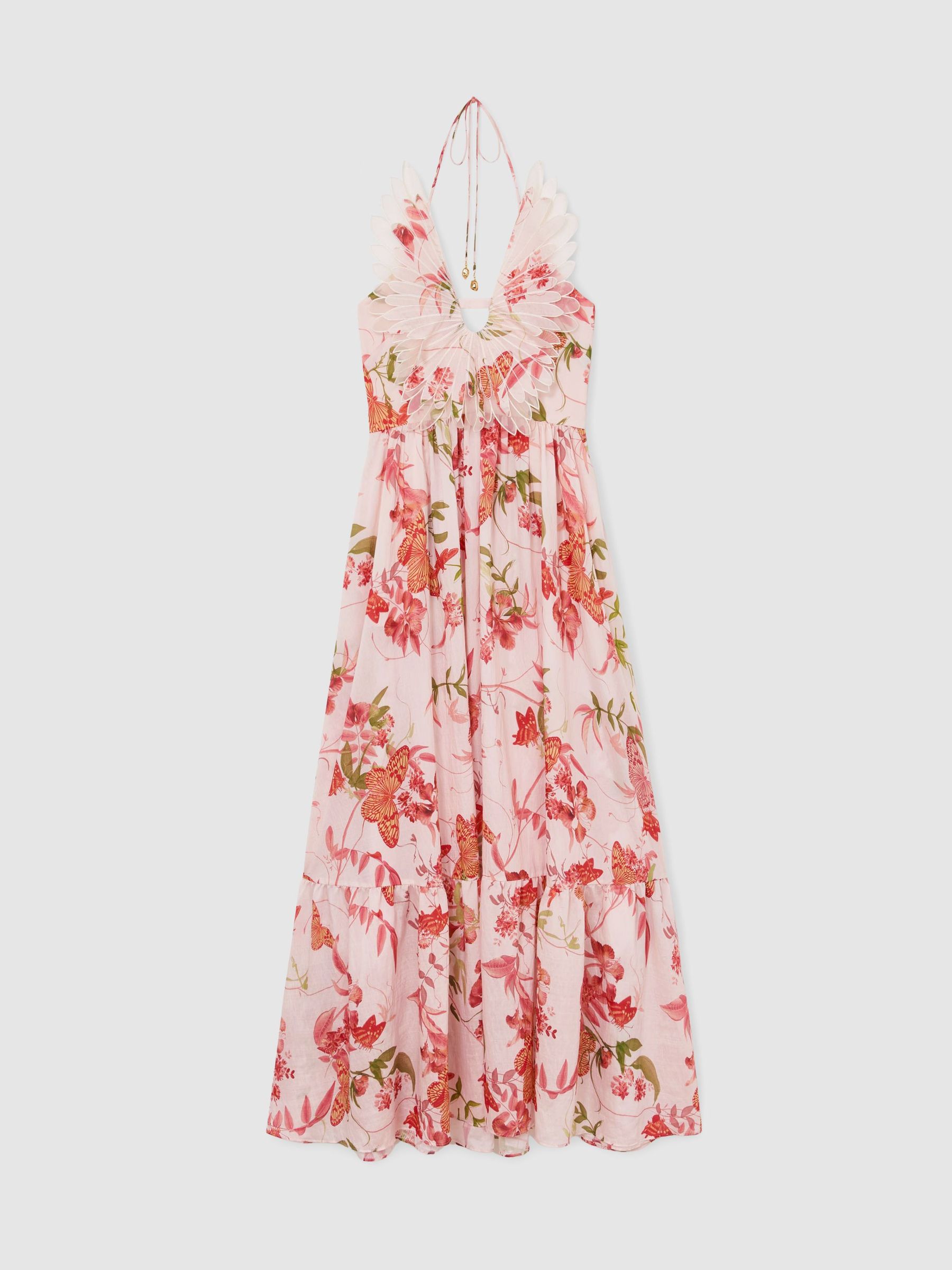 Reiss | NYBG Butterfly-Embroidered Maxi Dress in Pale Pink - Bild 2 av 8 Reiss | NYBG Butterfly-Embroidered Maxi Dress in Pale Pink - Bild 2 av 8