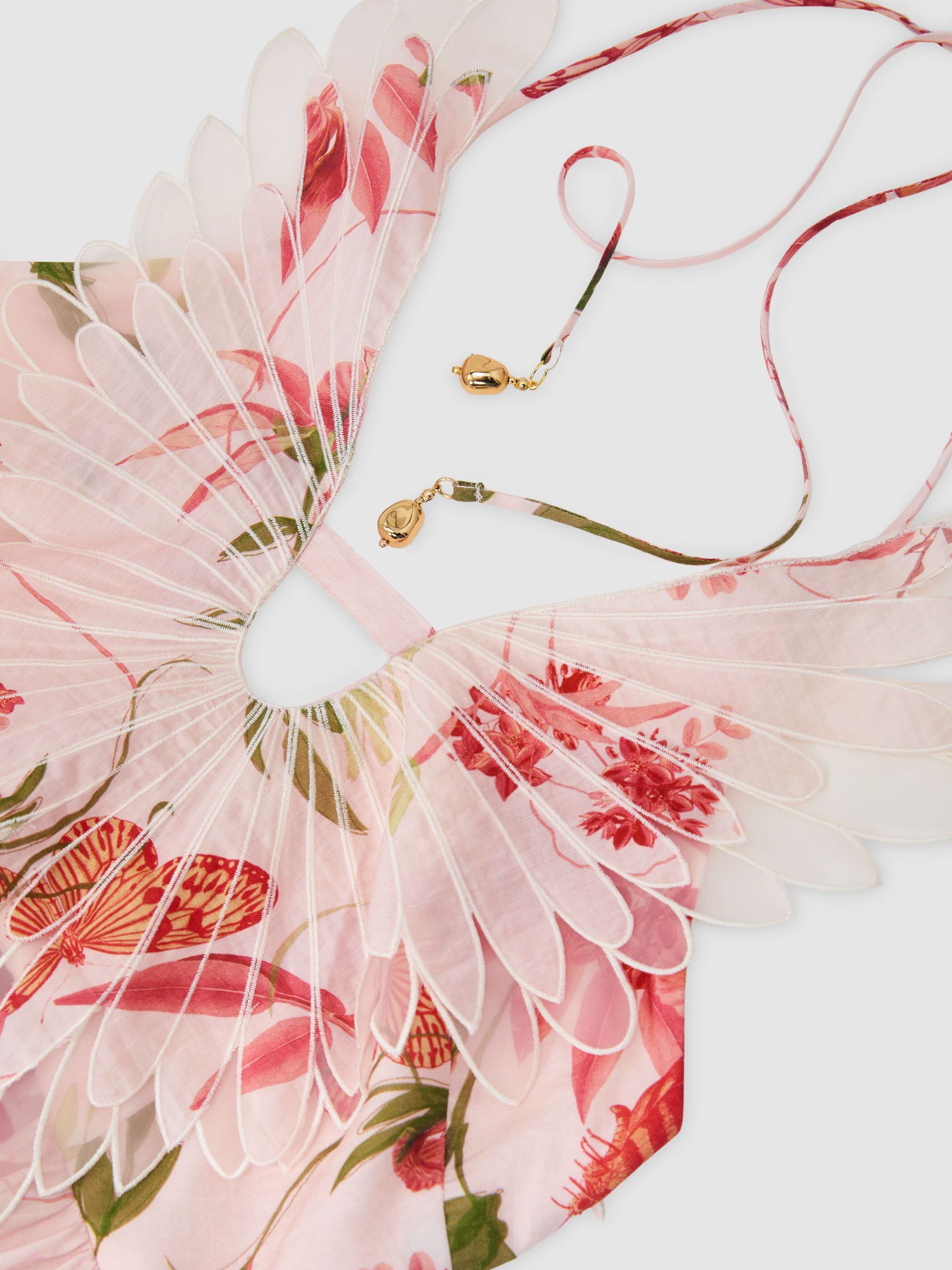 Reiss | NYBG Butterfly-Embroidered Maxi Dress in Pale Pink - Bild 8 av 8