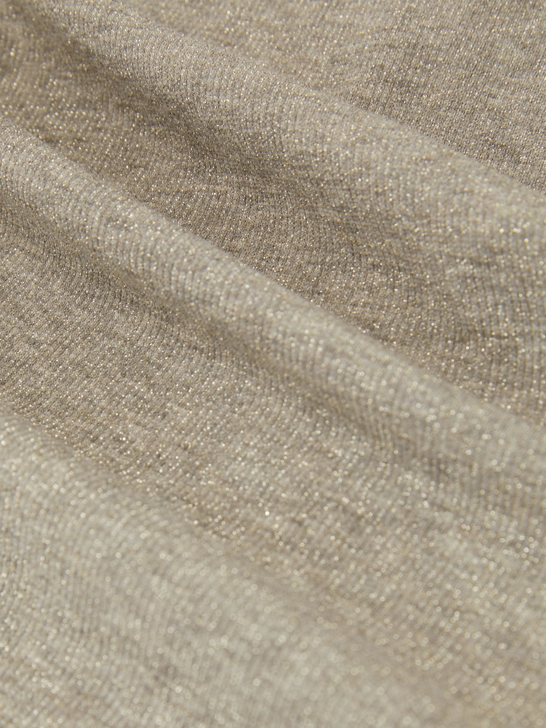 Metallic-Knit High-Neck Vest in Gold - Image 6 of 6
