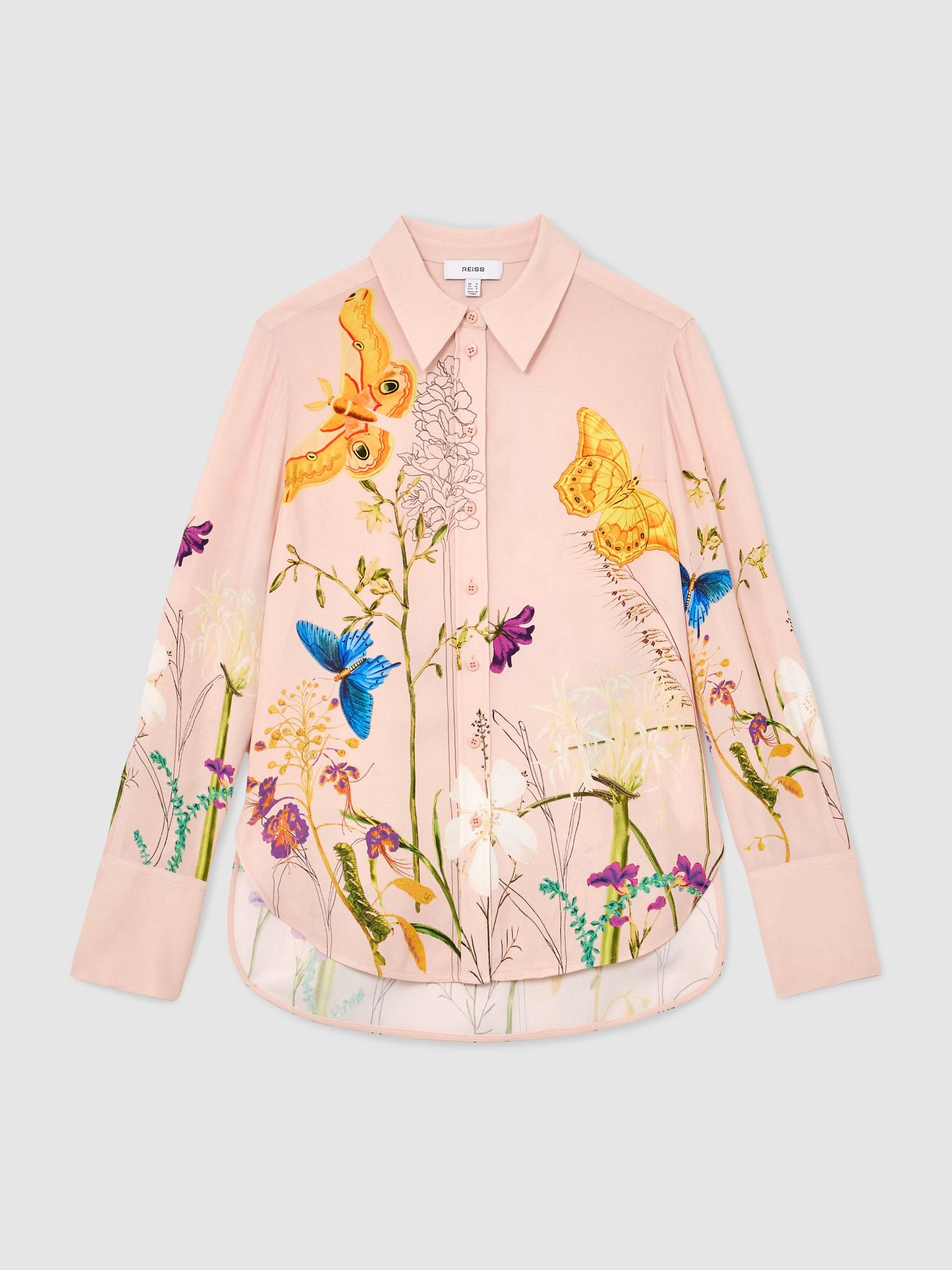 Reiss | NYBG Blommig Fjärilsmönstrad Skjorta i Ljusrosa - Bild 2 av 7