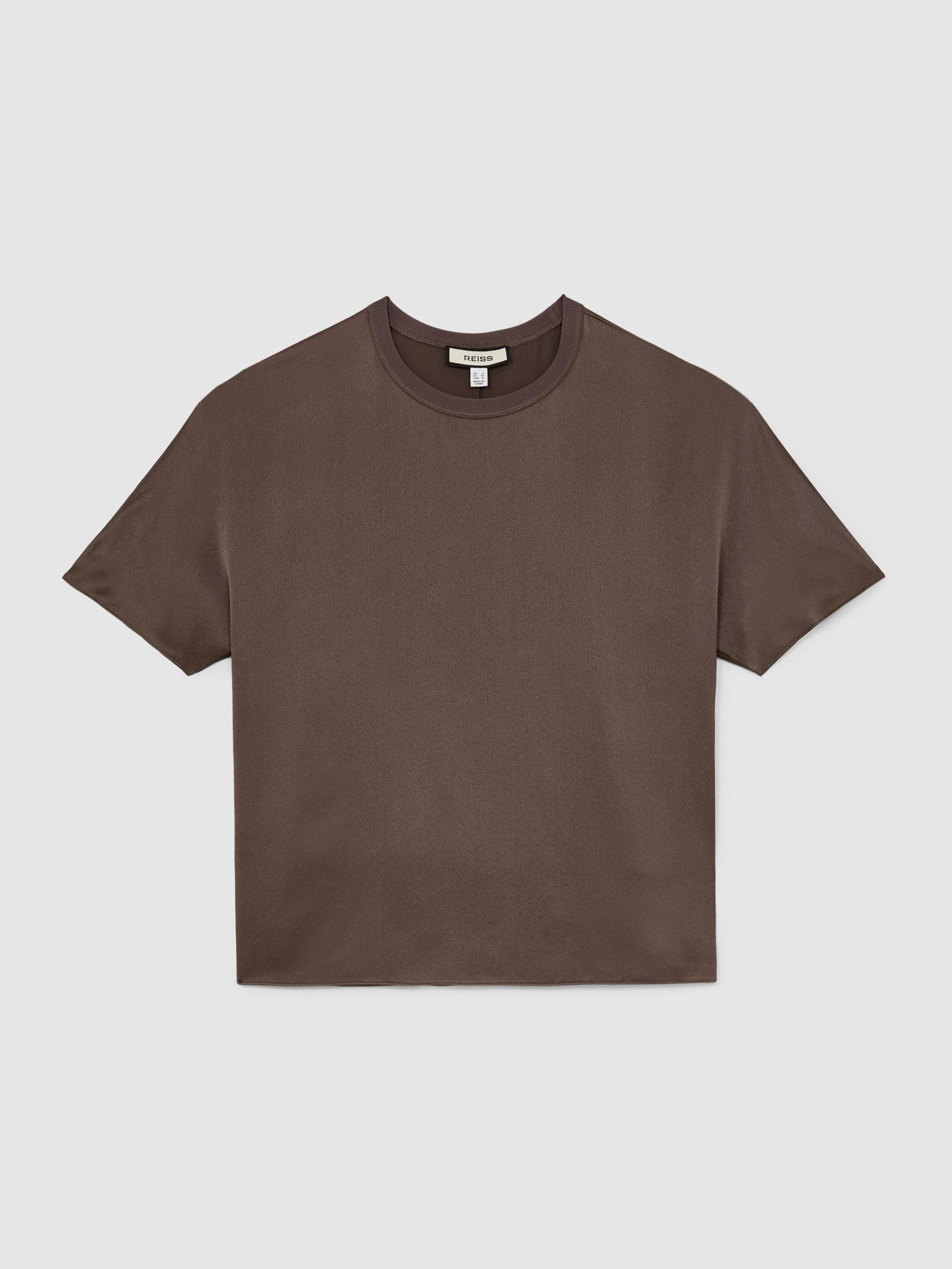 Silk Short-Sleeve Top in Mauve - Image 2 of 7 Silk Short-Sleeve Top in Mauve - Image 2 of 7