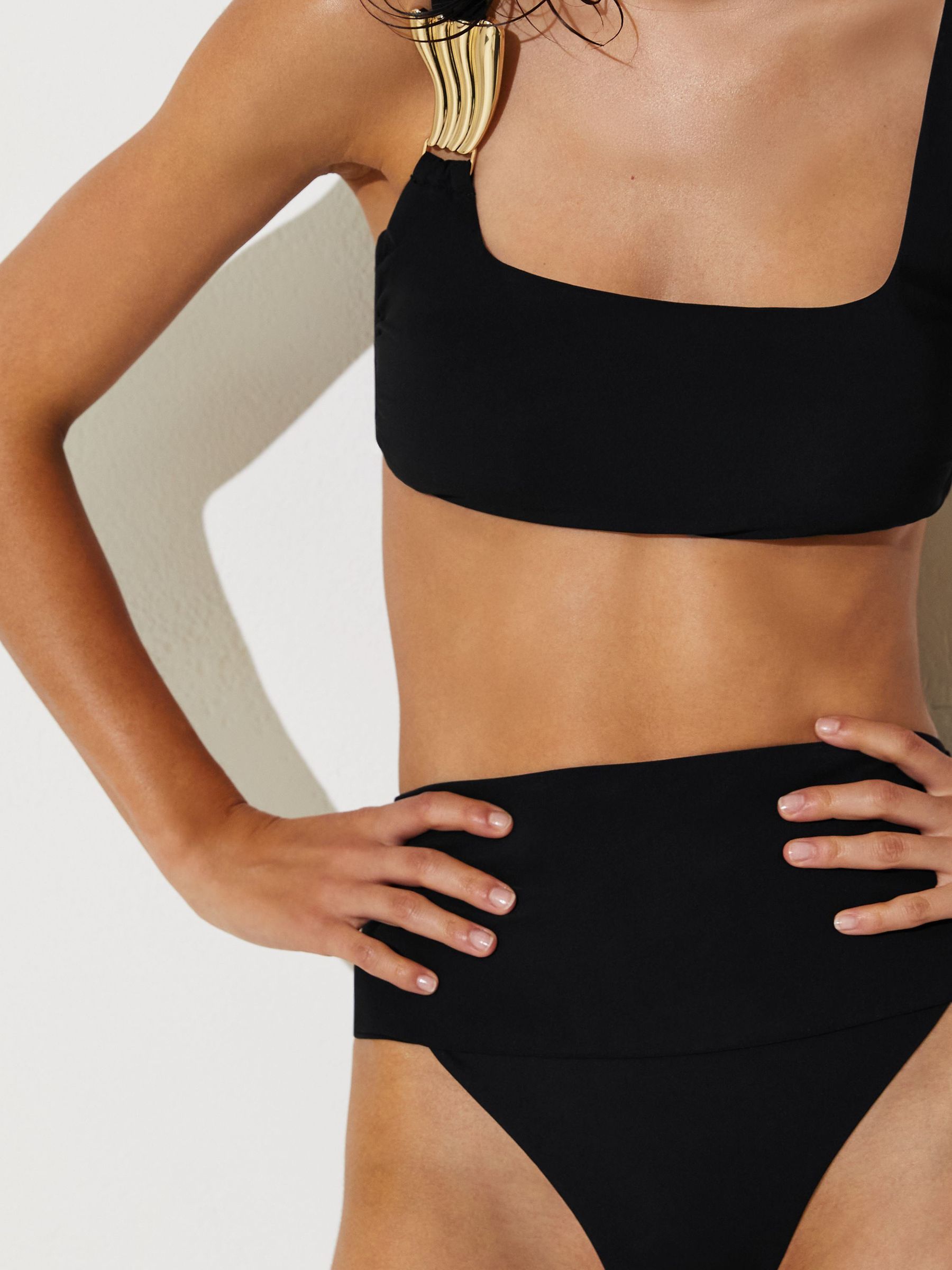 High-Waisted Bikini Bottoms in Black - Image 4 of 6