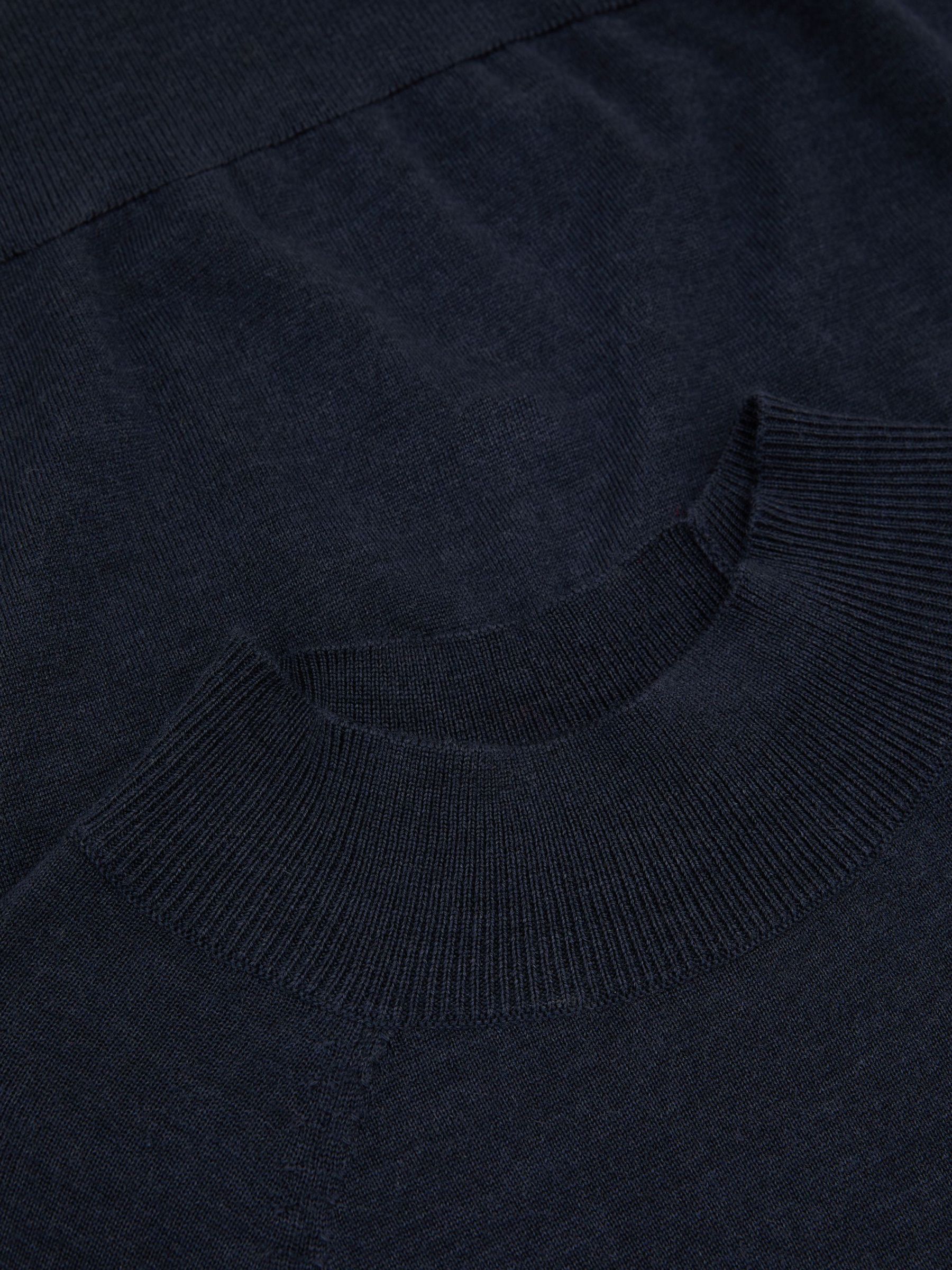 Merino Wool Funnel-Neck Top in Navy - Image 6 of 6