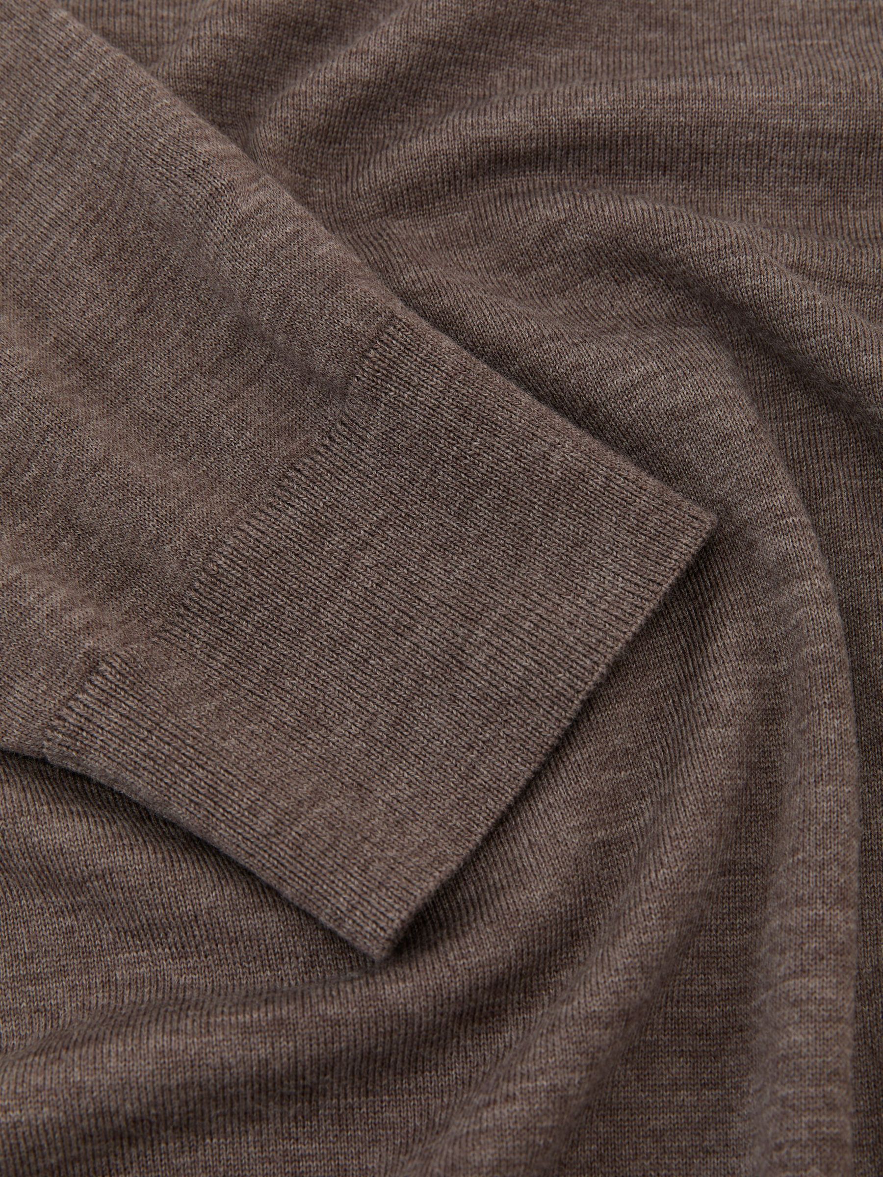 Merino Wool Mock-Neck T-Shirt in Mocha Brown - Image 6 of 6