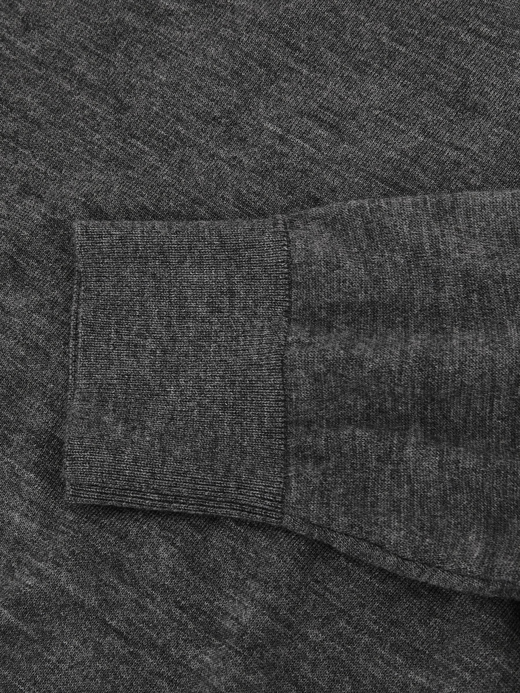 Merino Wool Mock-Neck T-Shirt in Charcoal Grey - Image 6 of 6