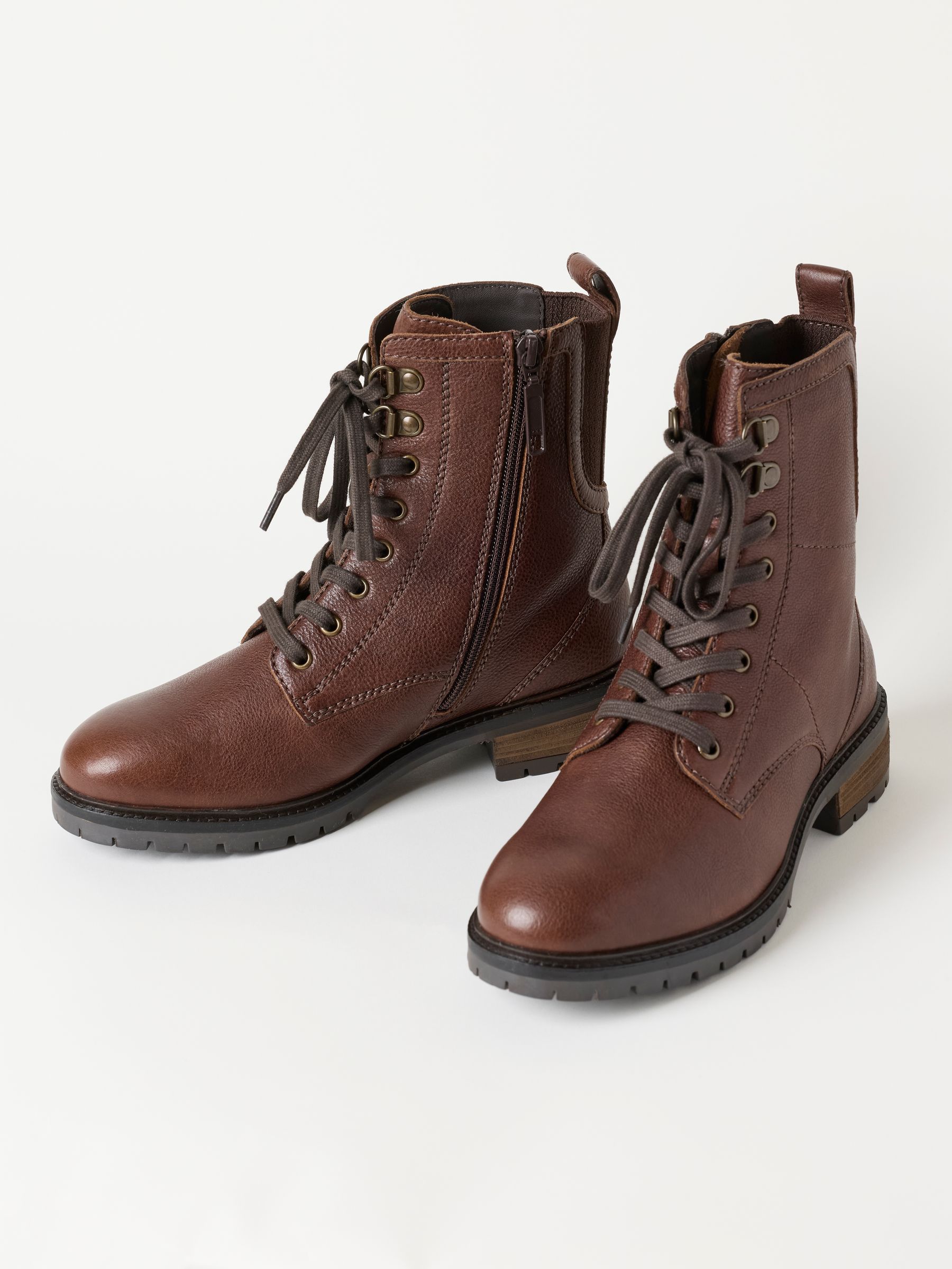 Chocolate Brown Marlow Leather Wide Fit Ankle Boots - Image 2 of 3 Chocolate Brown Marlow Leather Wide Fit Ankle Boots - Image 2 of 3