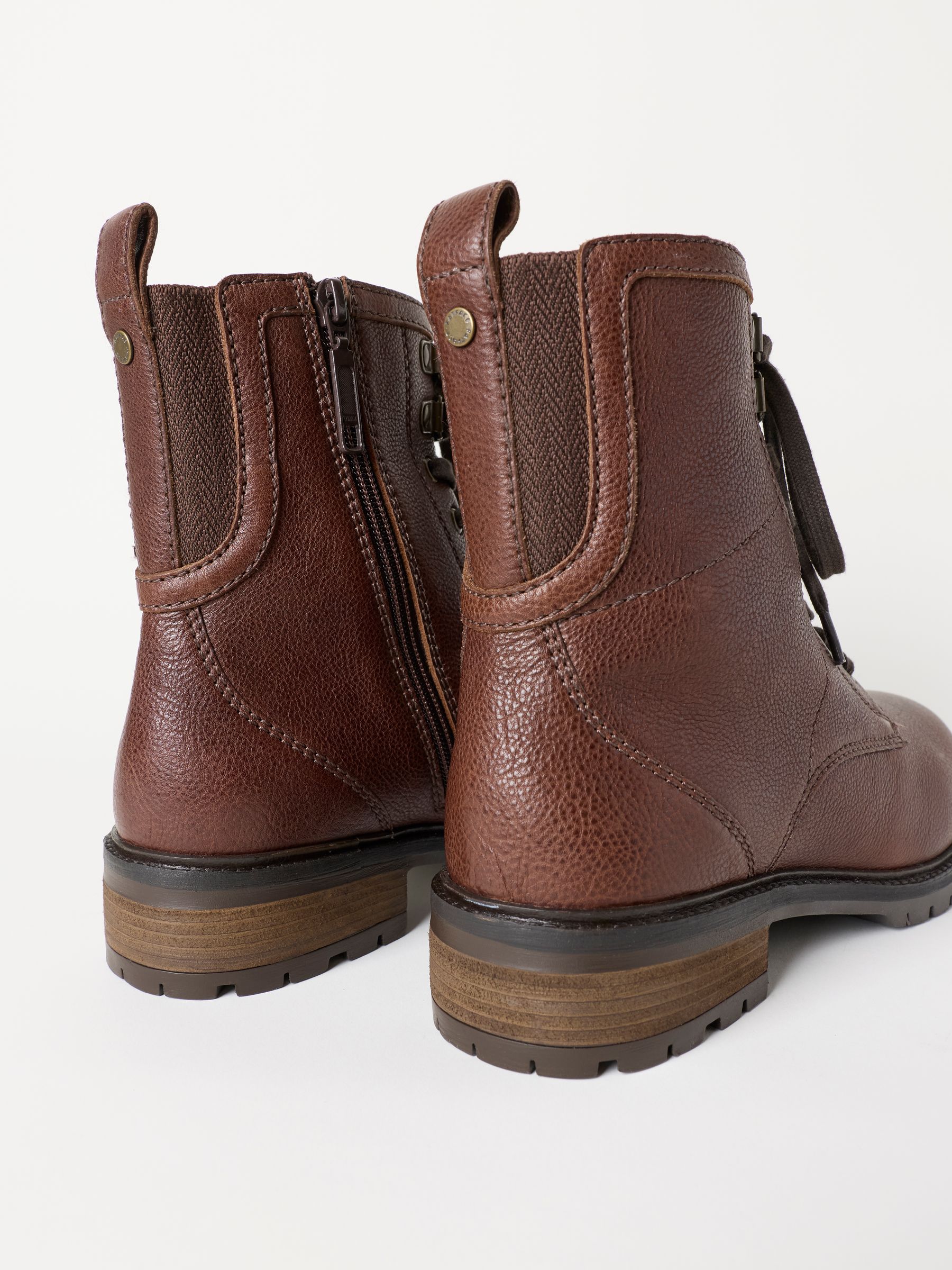 Chocolate Brown Marlow Leather Wide Fit Ankle Boots - Image 3 of 3