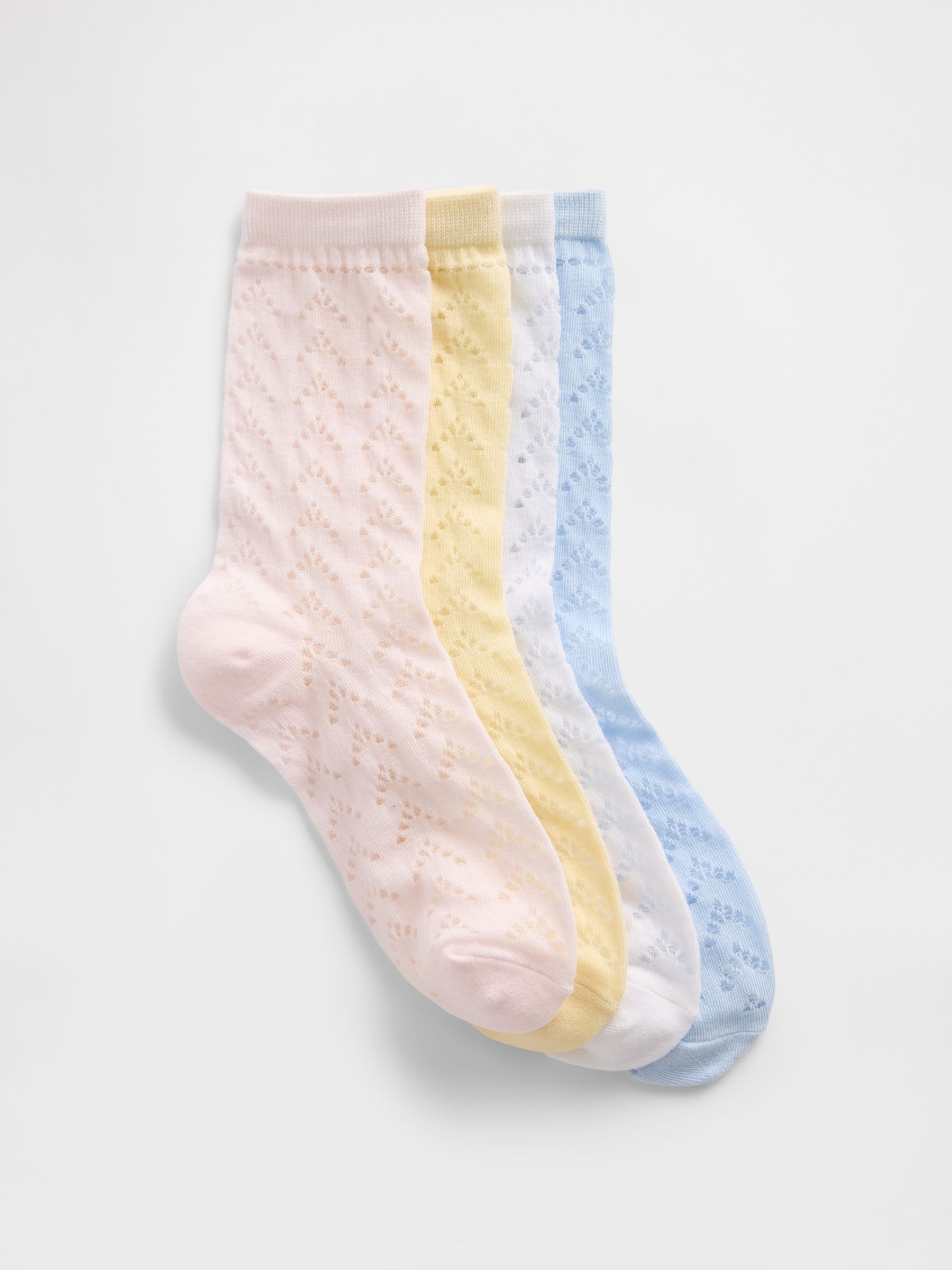 Multi Pointelle Crew Socks 4-Pack - Image 1 of 1