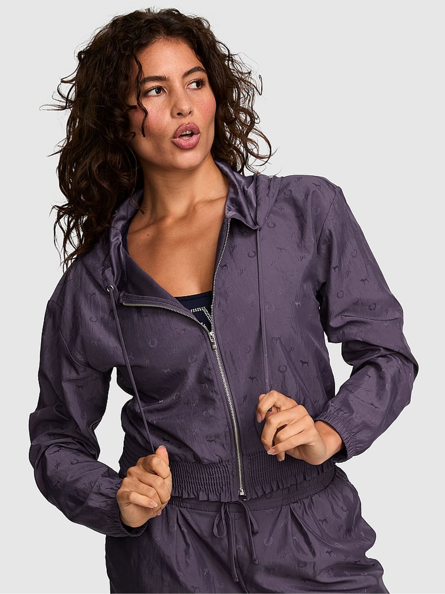 Twilight Grey Woven Hooded Jacket - Image 1 of 3 Twilight Grey Woven Hooded Jacket - Image 1 of 3