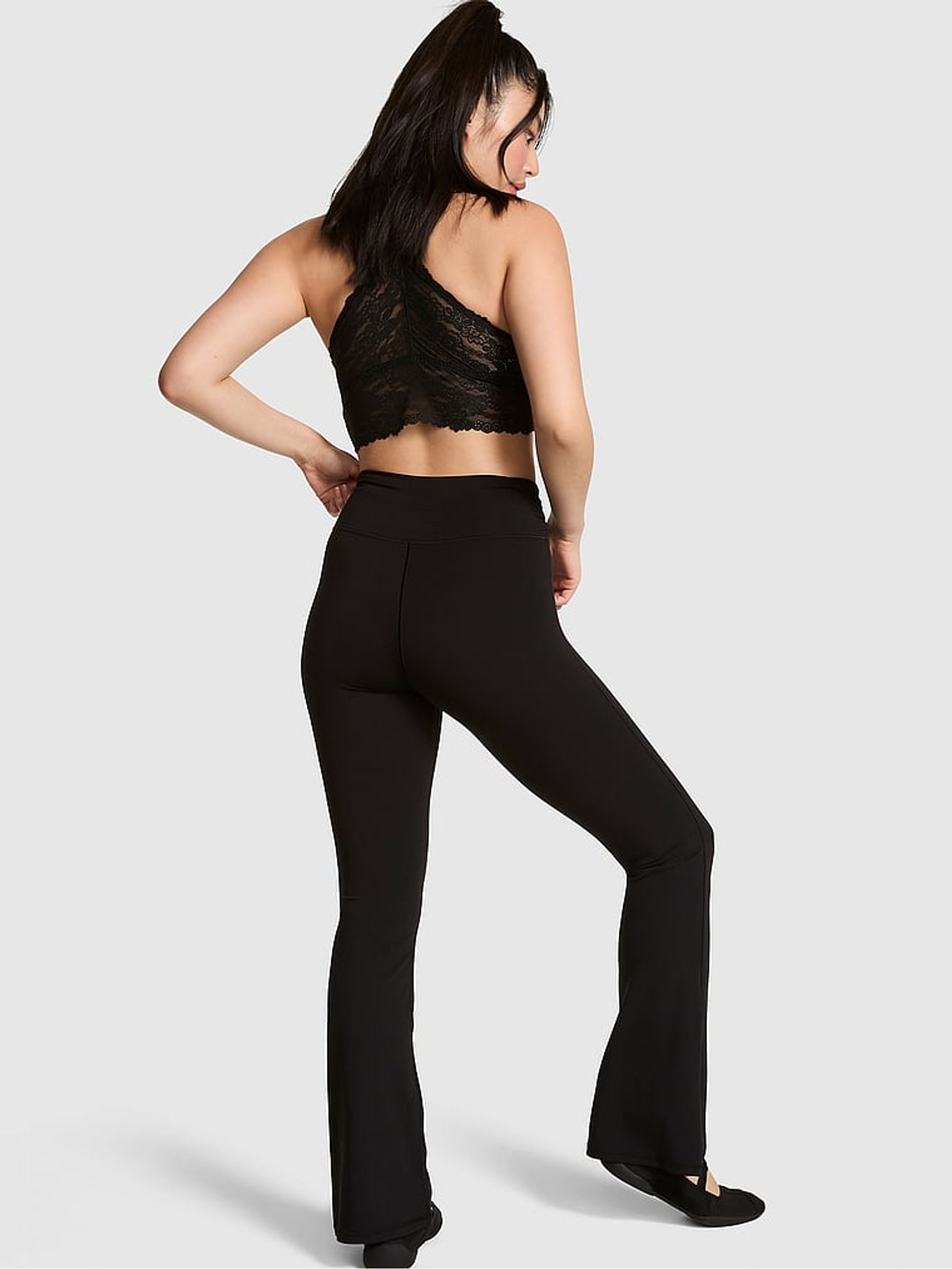 Black Relay Flared Leggings - Image 2 of 3 Black Relay Flared Leggings - Image 2 of 3