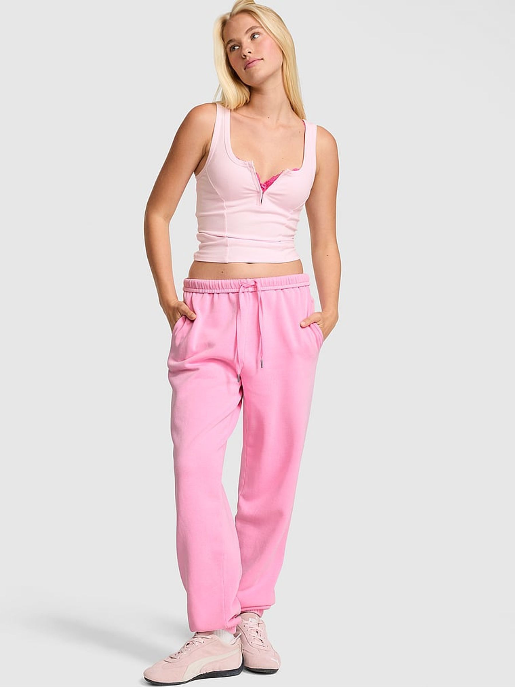 Pink Lollipop Disco Cuffed Fleece Joggers - Image 2 of 3 Pink Lollipop Disco Cuffed Fleece Joggers - Image 2 of 3