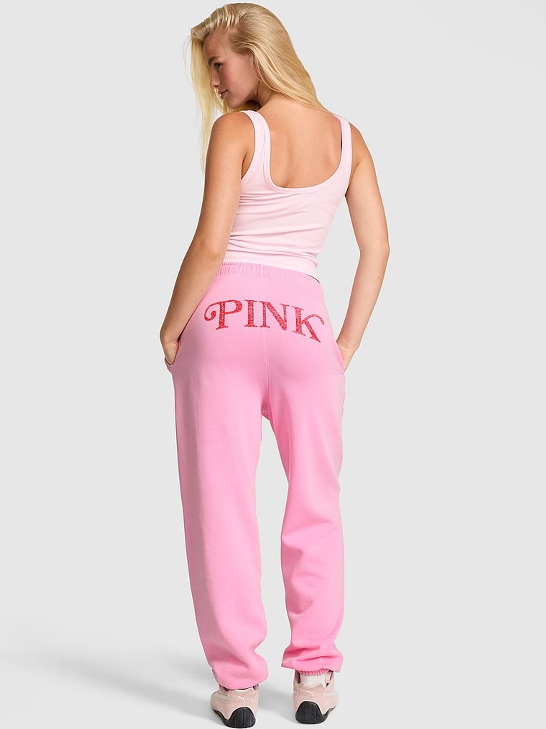 Pink Lollipop Disco Cuffed Fleece Joggers - Image 3 of 3 Pink Lollipop Disco Cuffed Fleece Joggers - Image 3 of 3