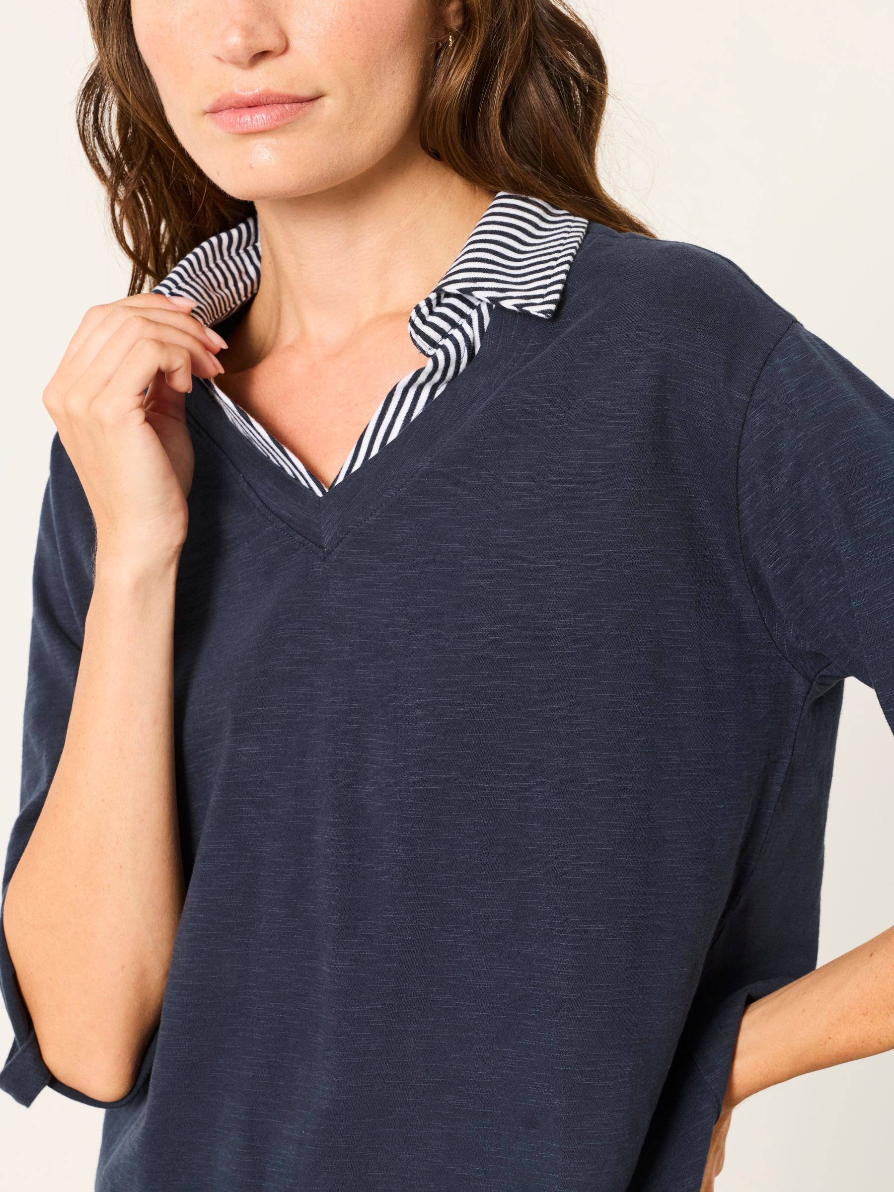 Polly Navy 2in1 Jersey Shirt - Image 3 of 6
