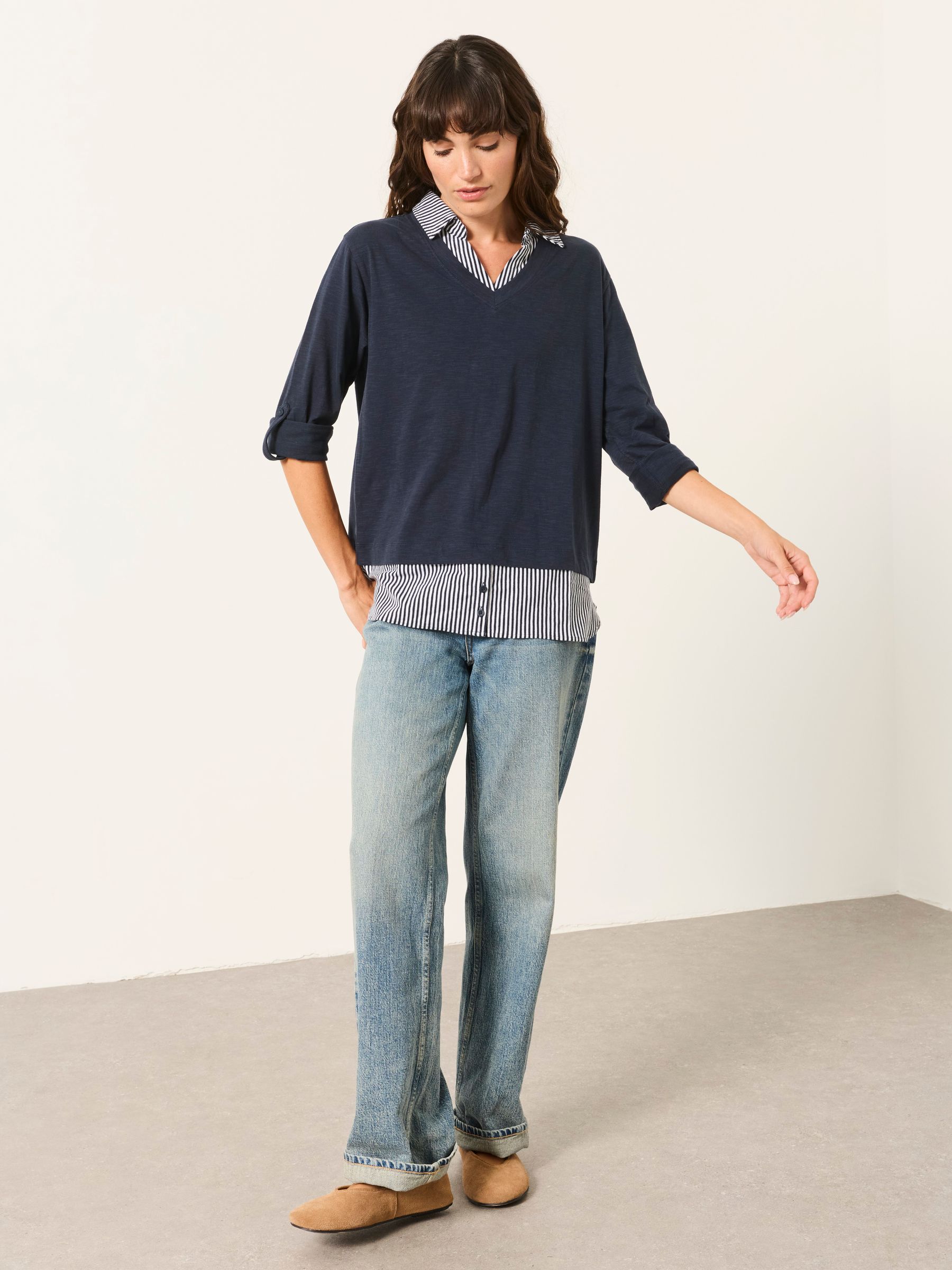 Polly Navy 2in1 Jersey Shirt - Image 4 of 6