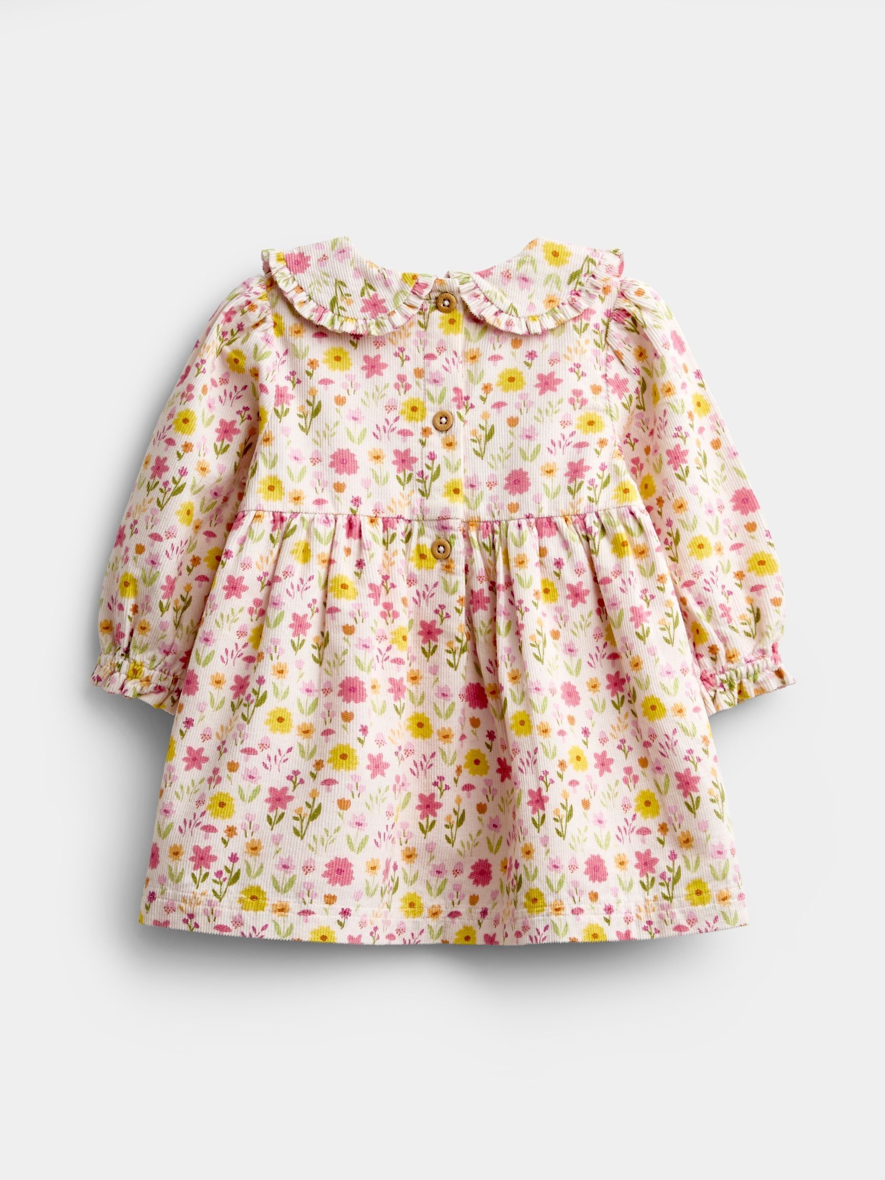 Pink Floral Cord Baby Dress & Tights Set - Image 3 of 6
