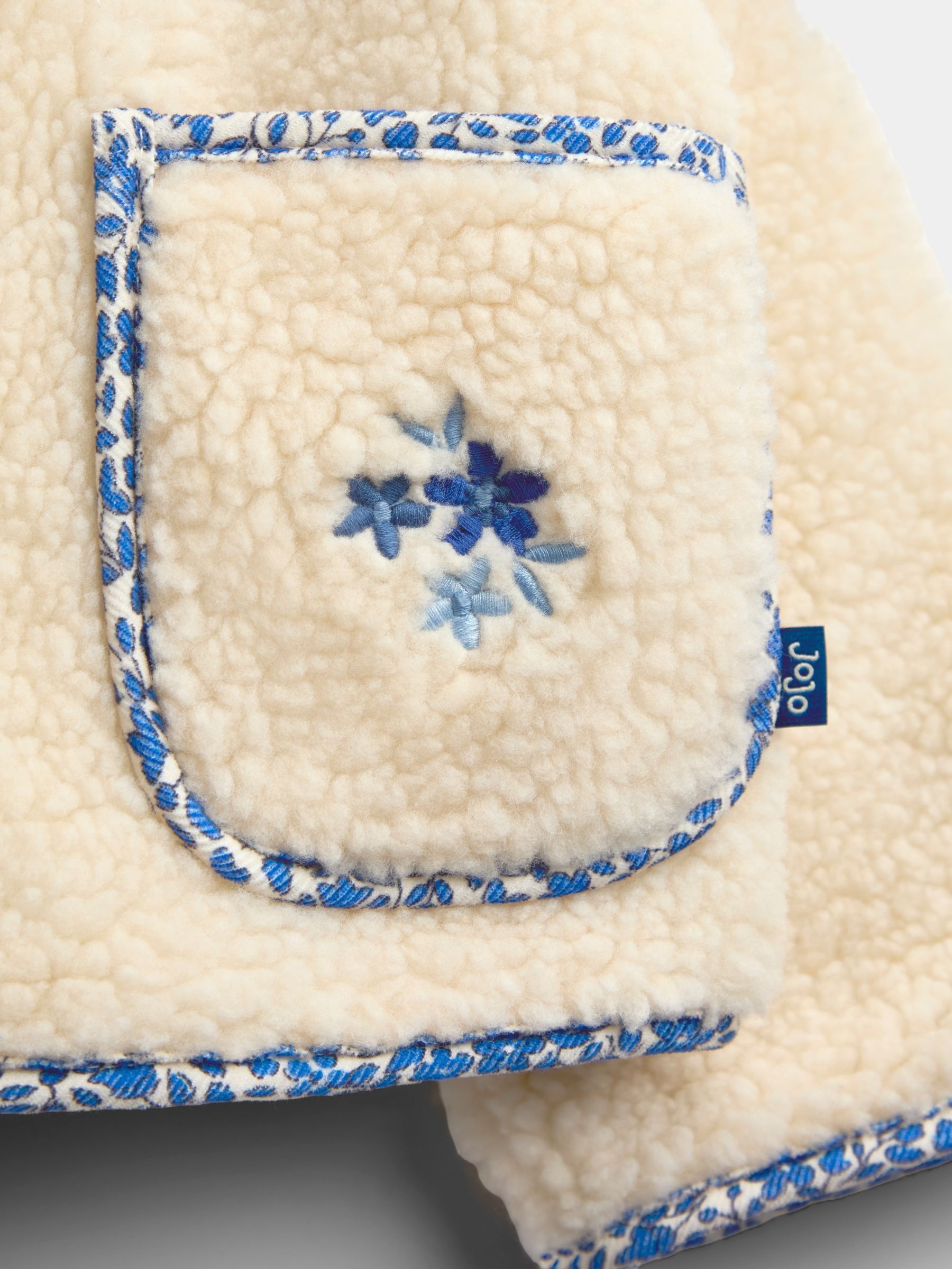 Blue Floral Reversible Fleece - Image 5 of 7