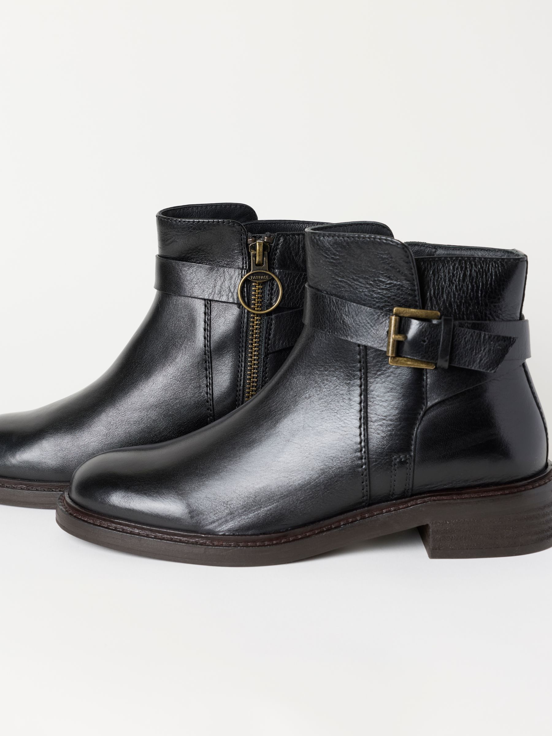 Clifton Black Buckle Leather Ankle Boot - Image 2 of 3