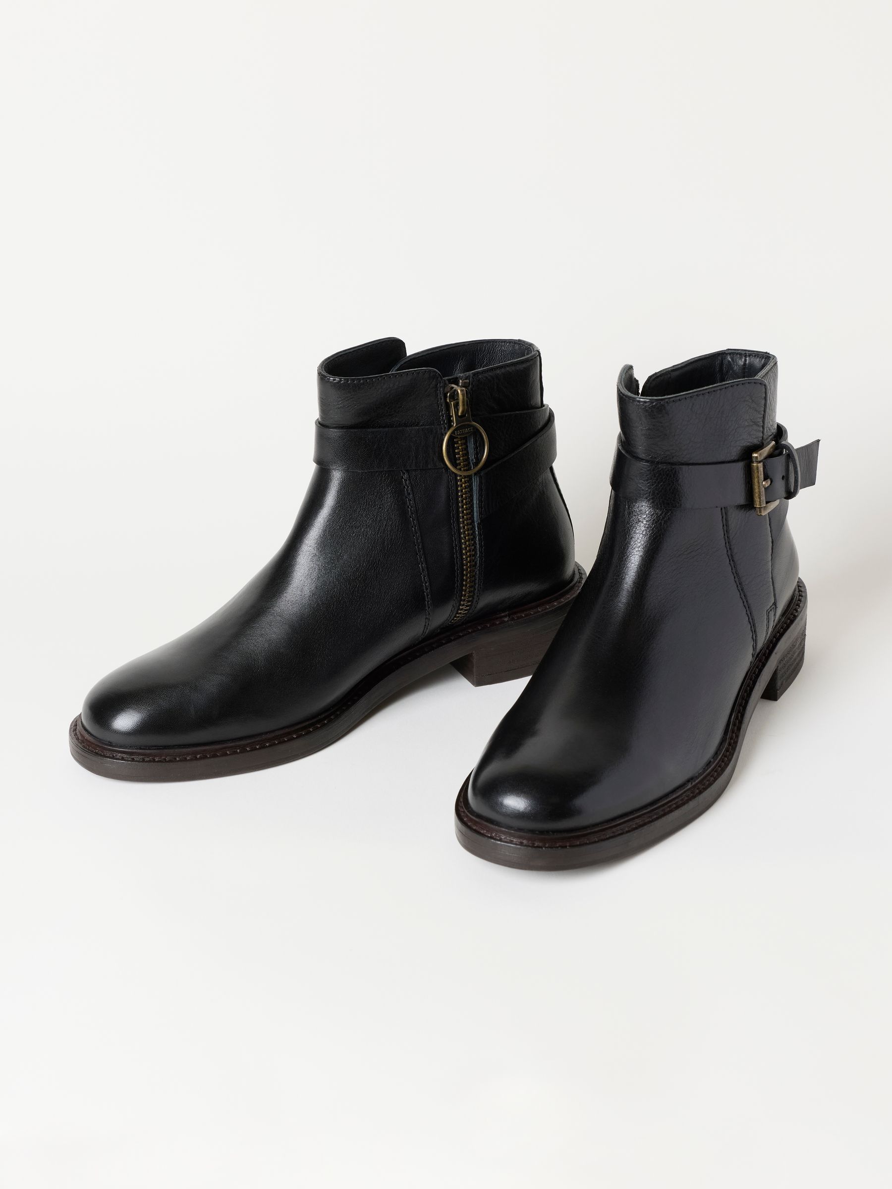 Clifton Black Buckle Leather Ankle Boot - Image 3 of 3