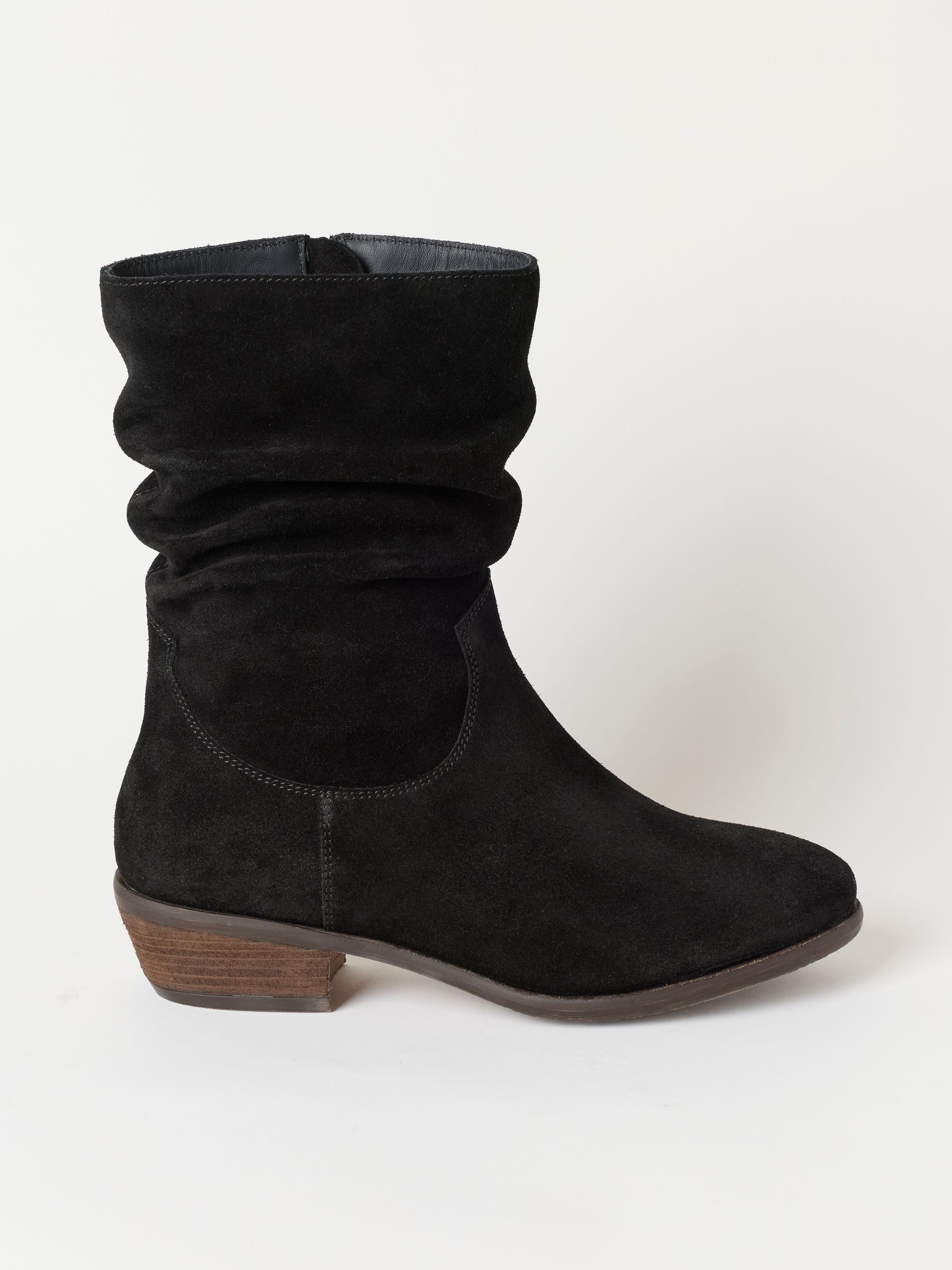 Farleigh Black Suede Slouch Boots - Image 3 of 5