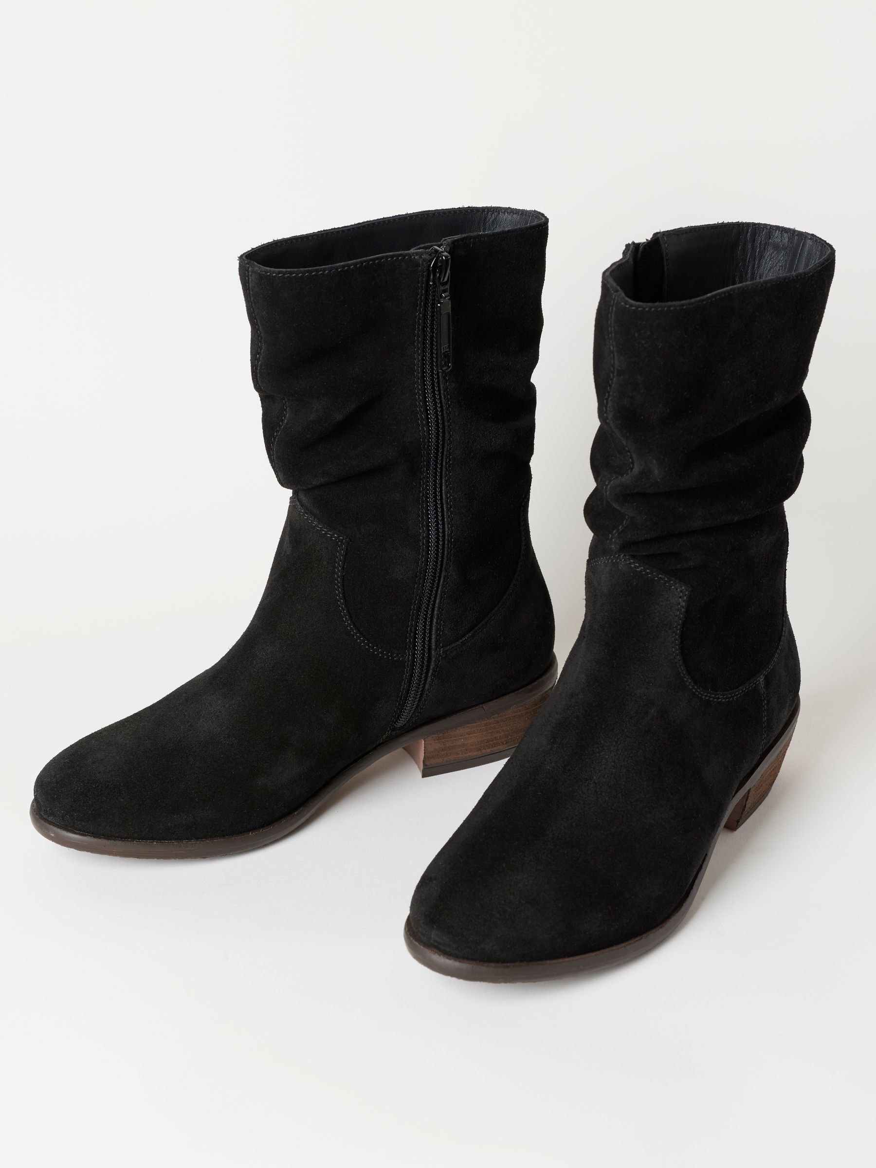 Farleigh Black Suede Slouch Boots - Image 4 of 5