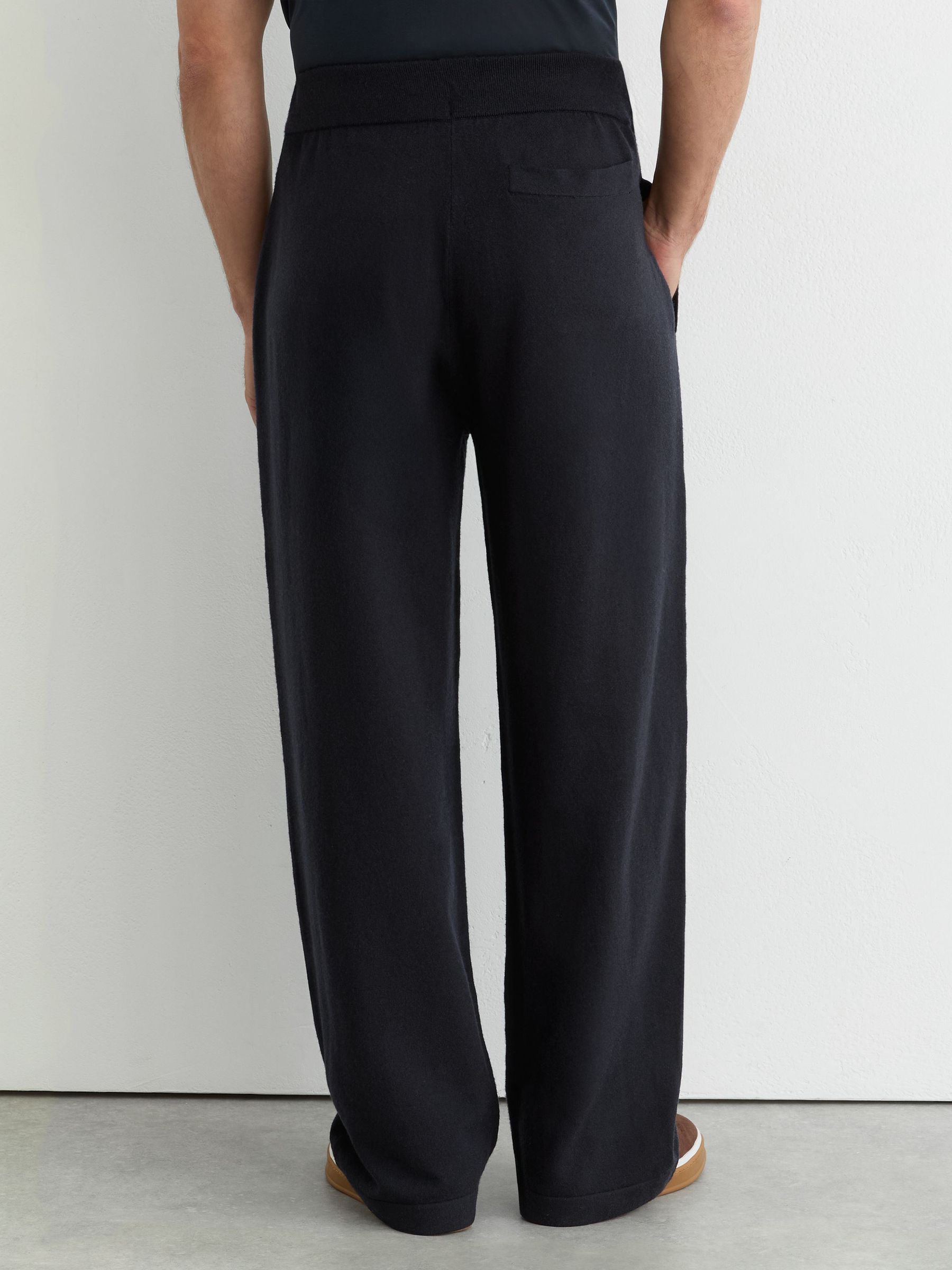 Merino Wool-Blend Relaxed-Fit Joggers in Navy - Image 5 of 8