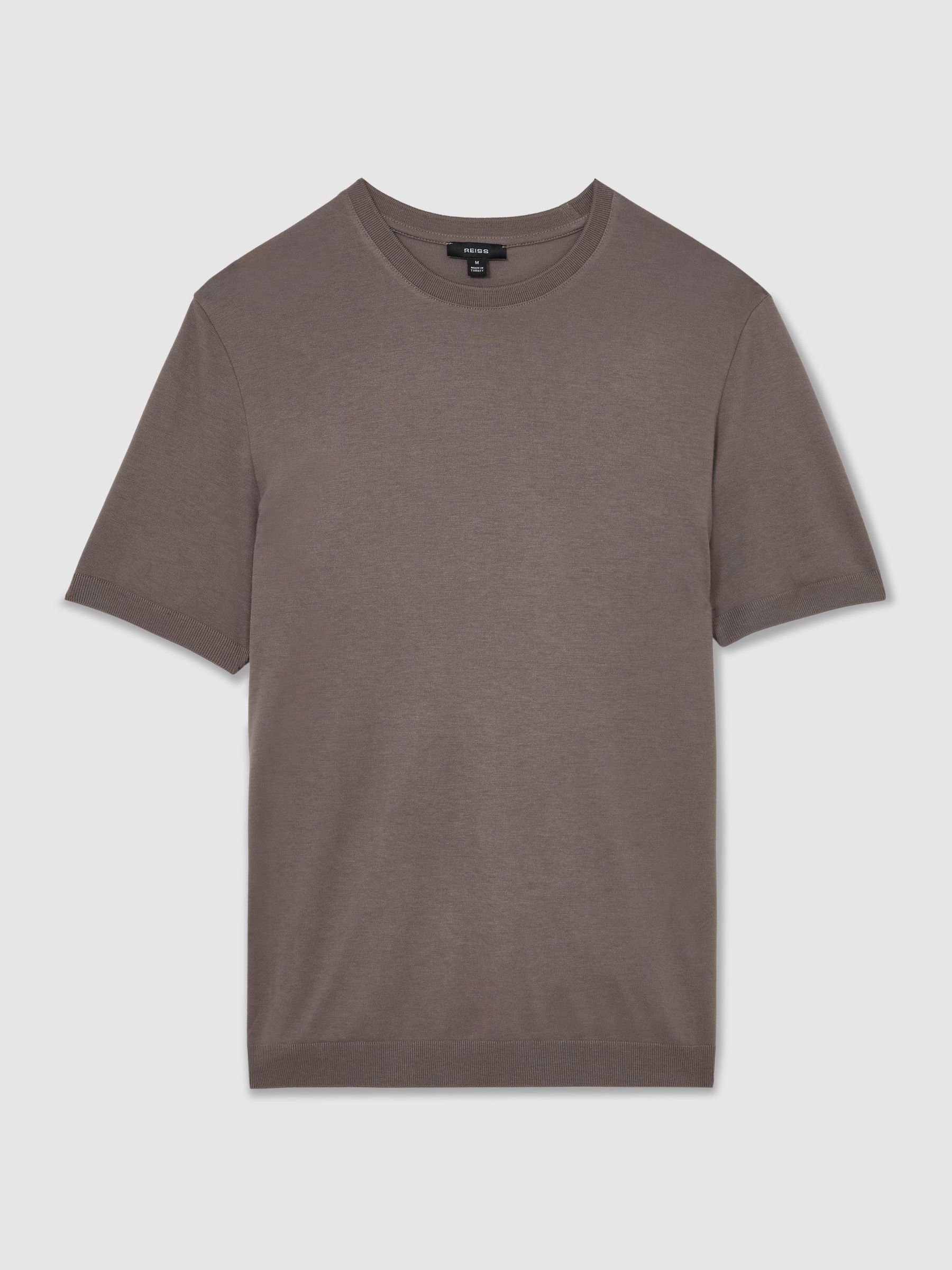 Cotton-Modal Rundhals Modern-Fit T-Shirt in Mausbraun - Bild 2 von 6 Cotton-Modal Rundhals Modern-Fit T-Shirt in Mausbraun - Bild 2 von 6