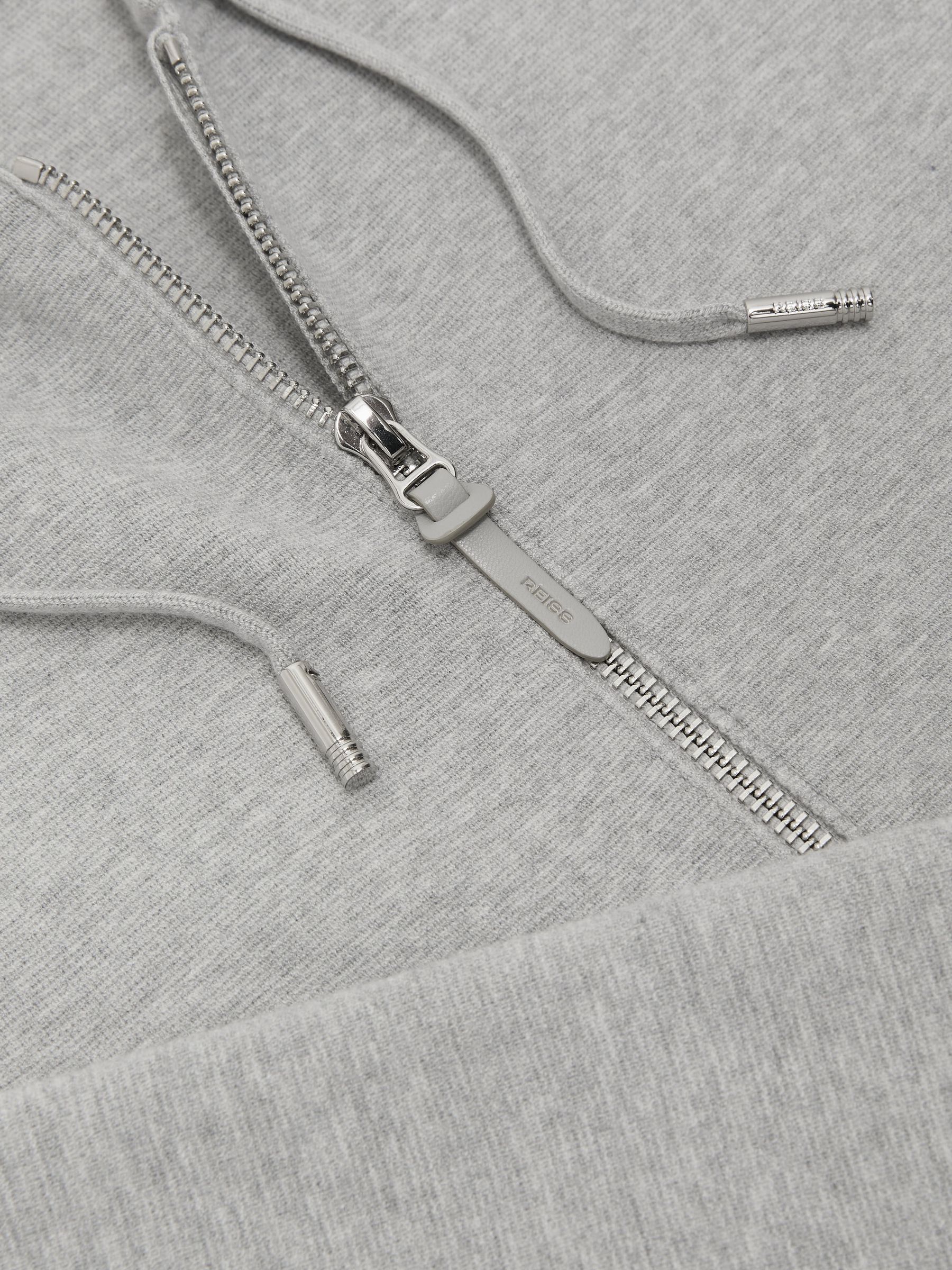 R-Flex Zip-Through Knitted Hoodie in Soft Grey - Image 10 of 10