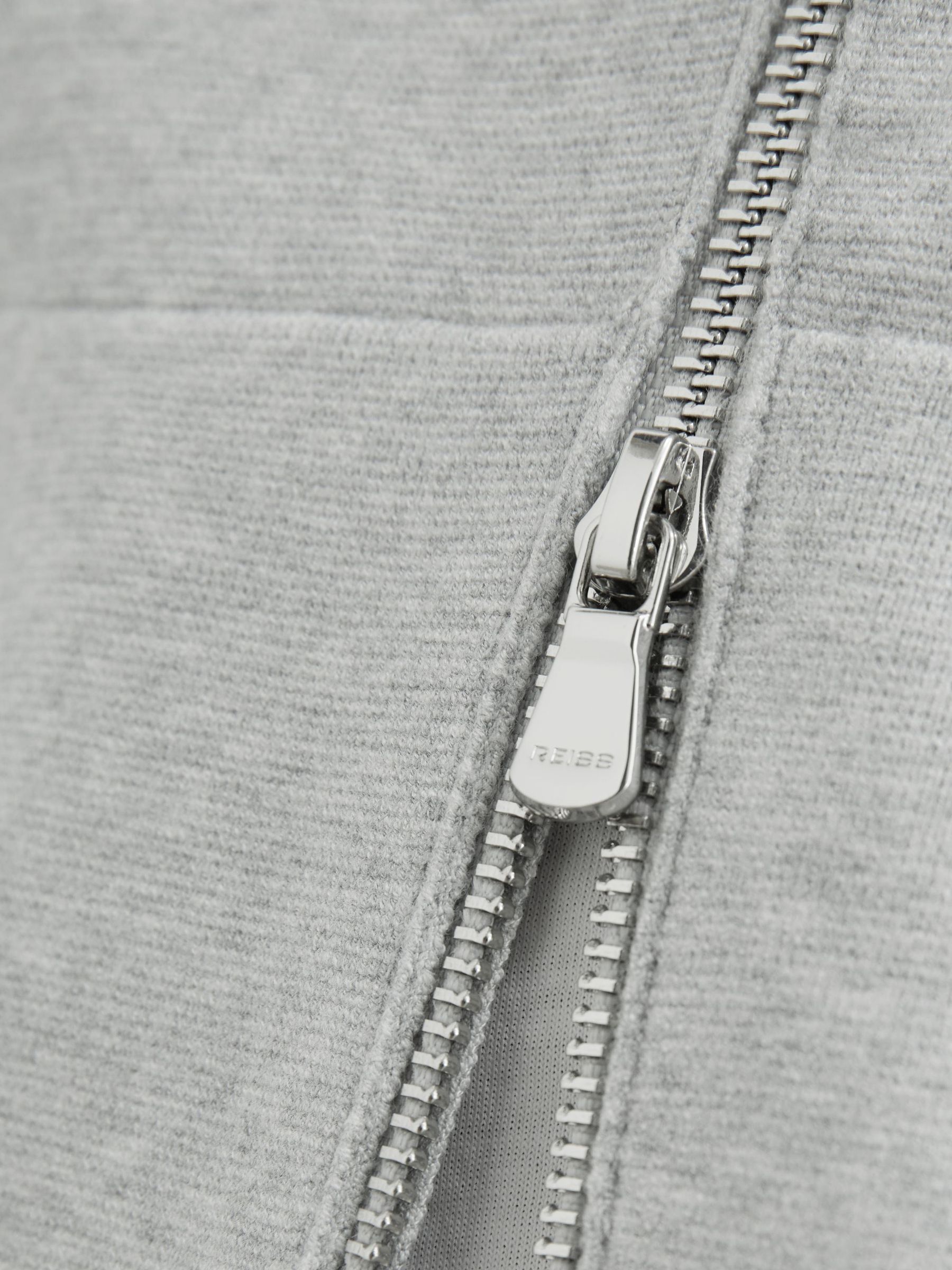 R-Flex Zip-Through Knitted Hoodie in Soft Grey - Image 4 of 10