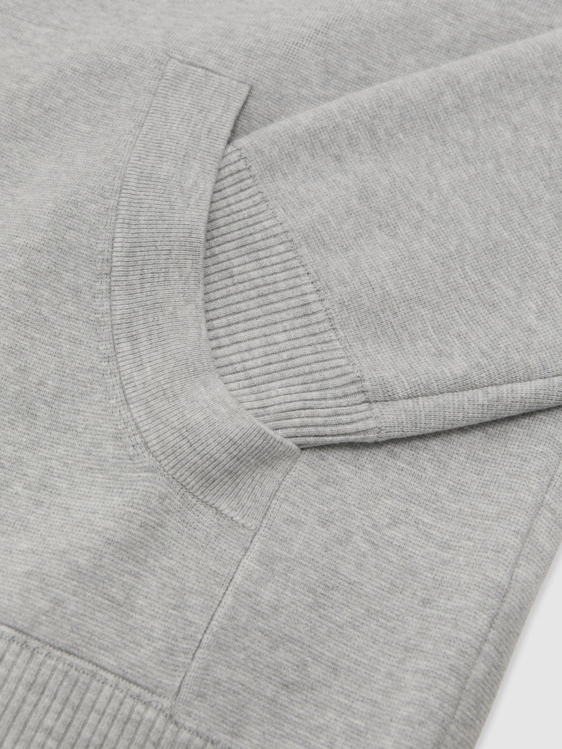 R-Flex Zip-Through Knitted Hoodie in Soft Grey - Image 9 of 10