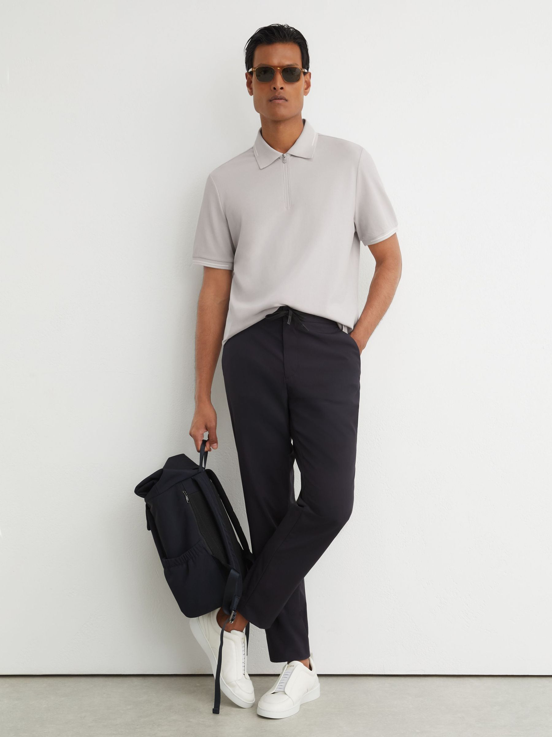 Polo Shirt in Soft Grey - Image 3 of 10