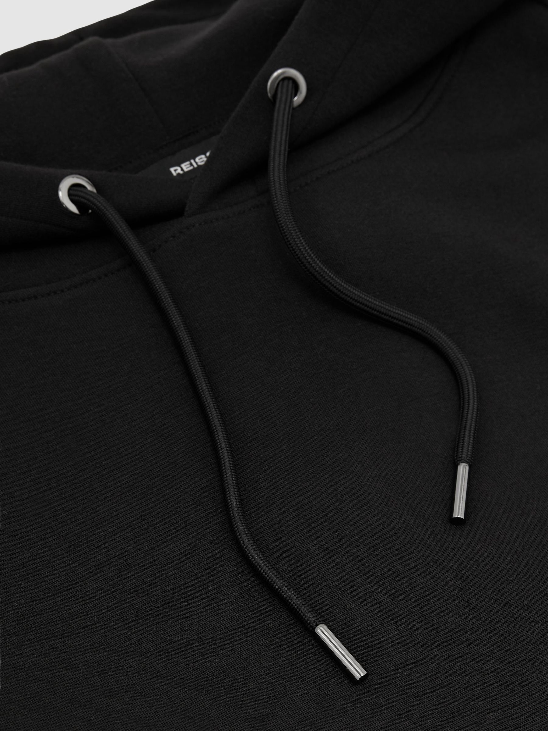 Premium Interlock Relaxed-Fit Hoodie in Black - Obrázek 7 z 7