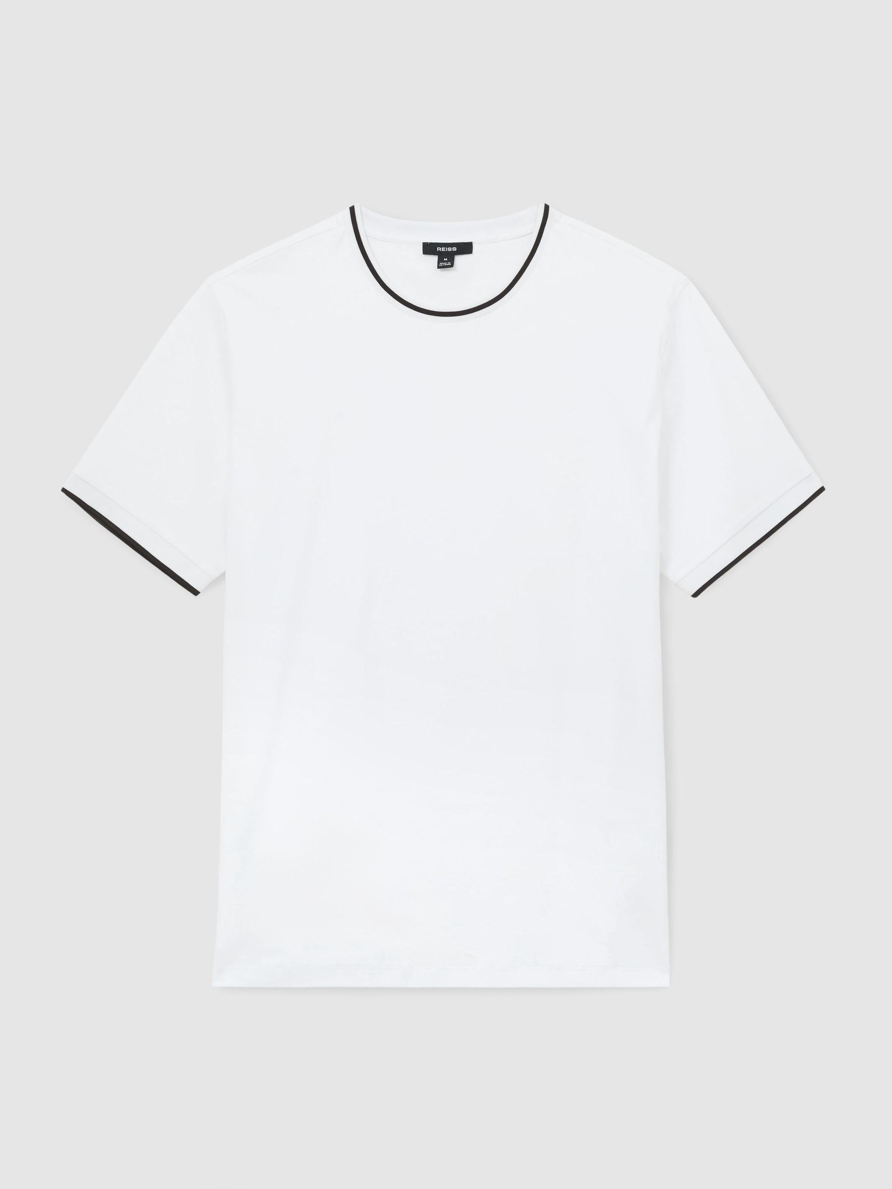 Air-Water Cotton Tipped Tailored-Fit T-Shirt in White - Billede 2 af 6