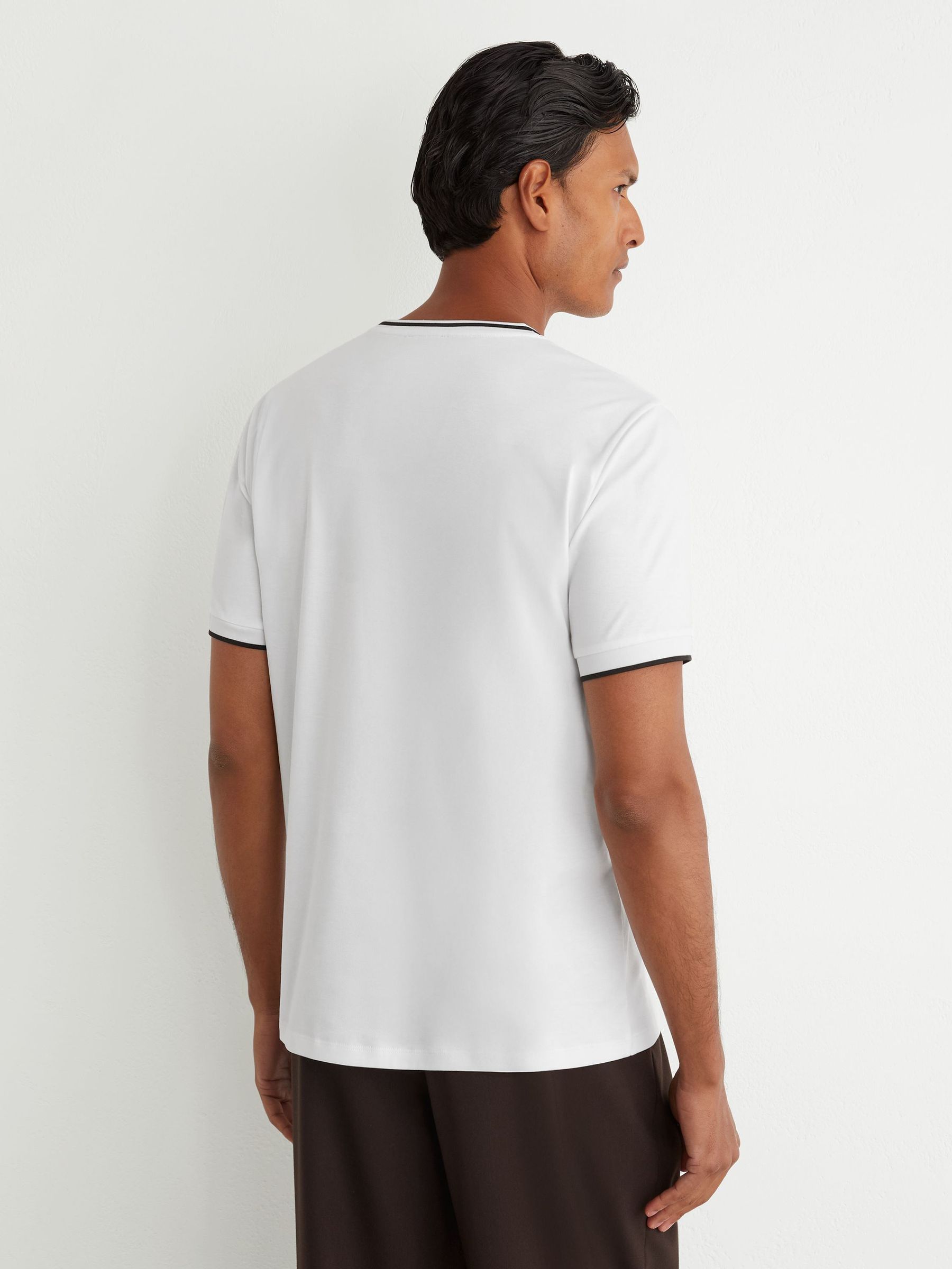 Air-Water Cotton Tipped Tailored-Fit T-Shirt in White - Billede 5 af 6