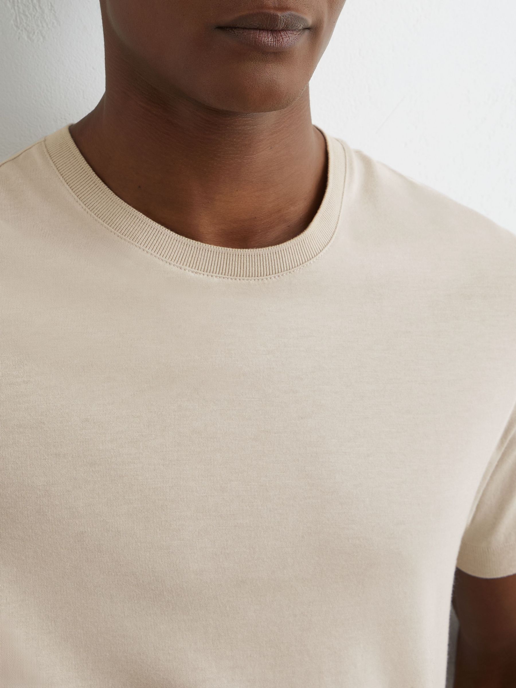 Cotton-Modal Crew-Neck Modern-Fit T-Shirt in Stone - Image 4 of 6