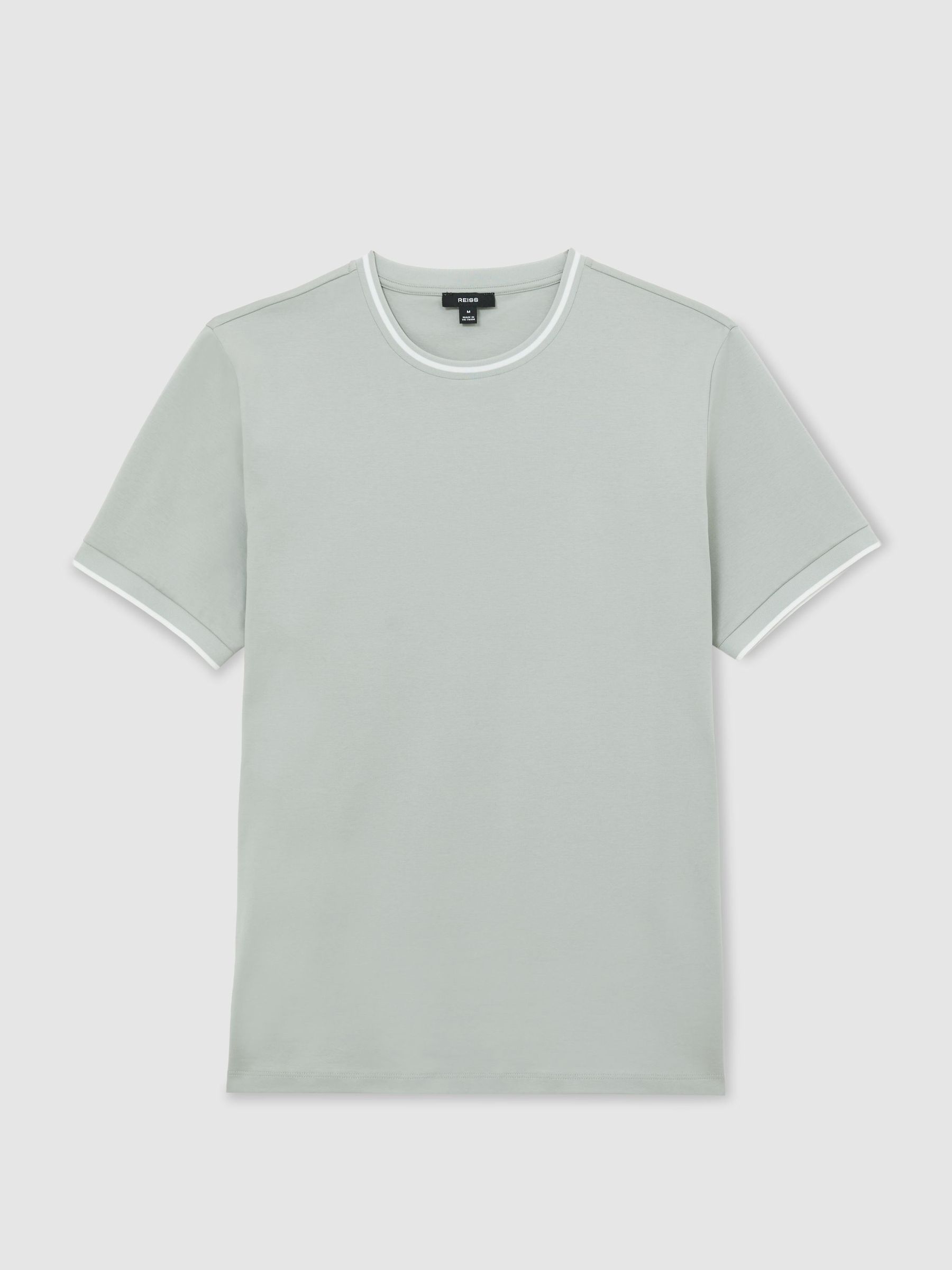 Air-Water Cotton Tipped Tailored-Fit T-Shirt in Light Sage Green - Image 2 of 5