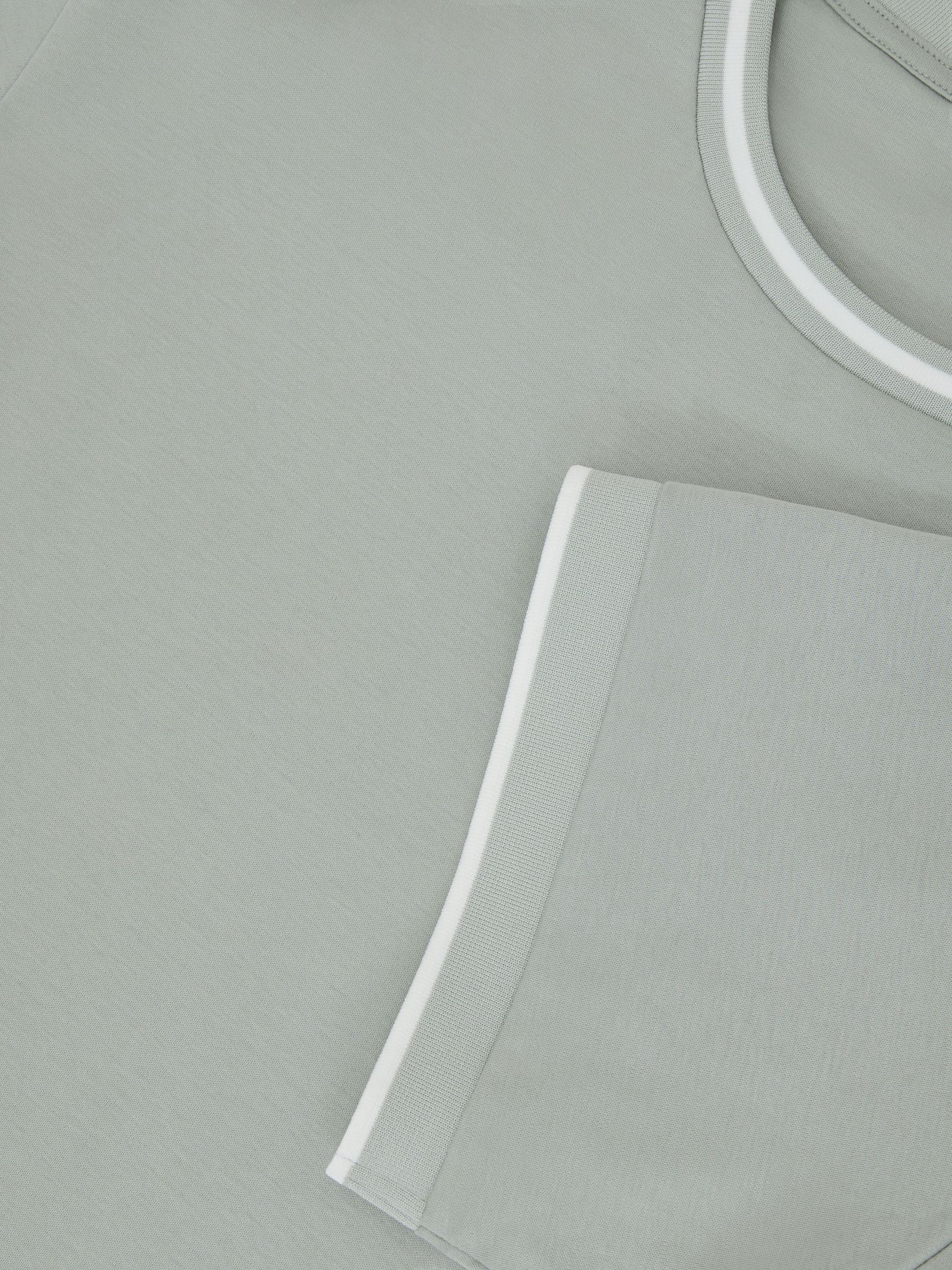 Air-Water Cotton Tipped Tailored-Fit T-Shirt in Light Sage Green - Image 5 of 5