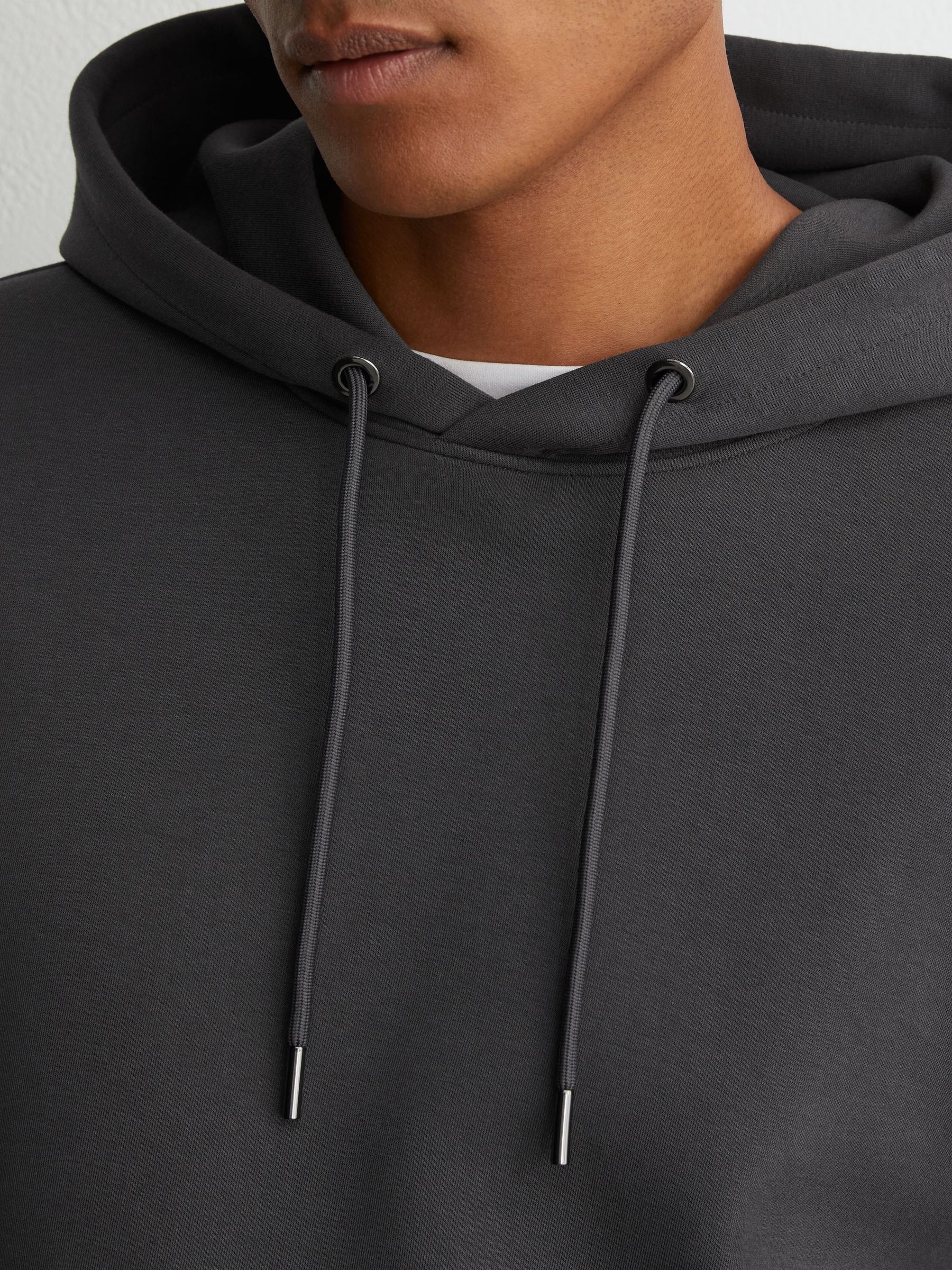 Premium Interlock Hoodie in Charcoal Grey - Image 3 of 7