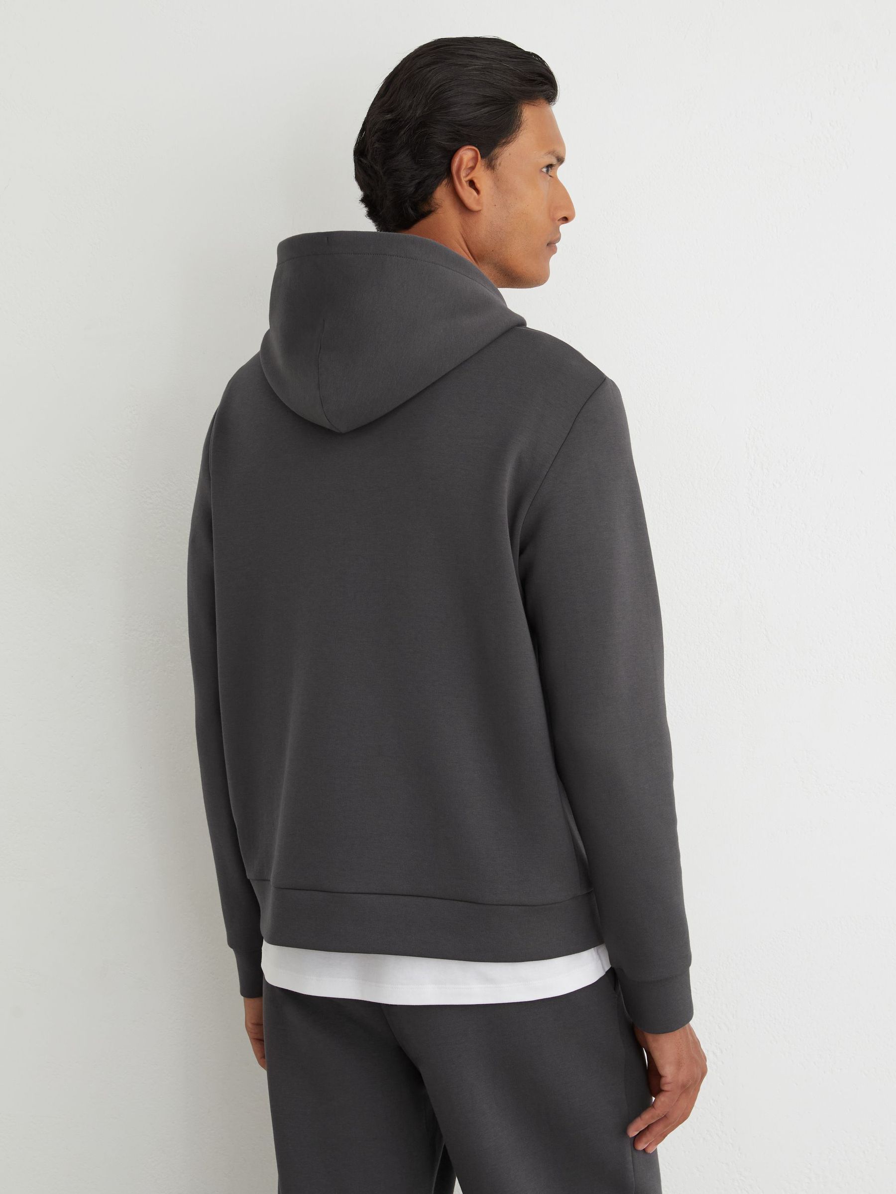 Premium Interlock Hoodie in Charcoal Grey - Image 5 of 7