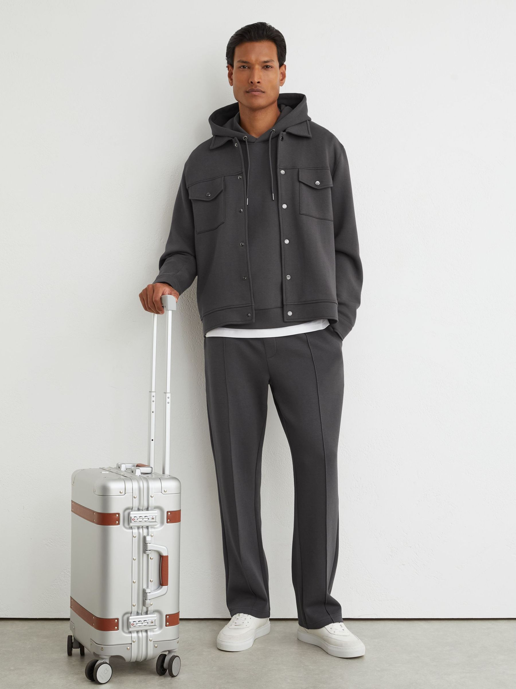 Premium Interlock Hoodie in Charcoal Grey - Image 6 of 7