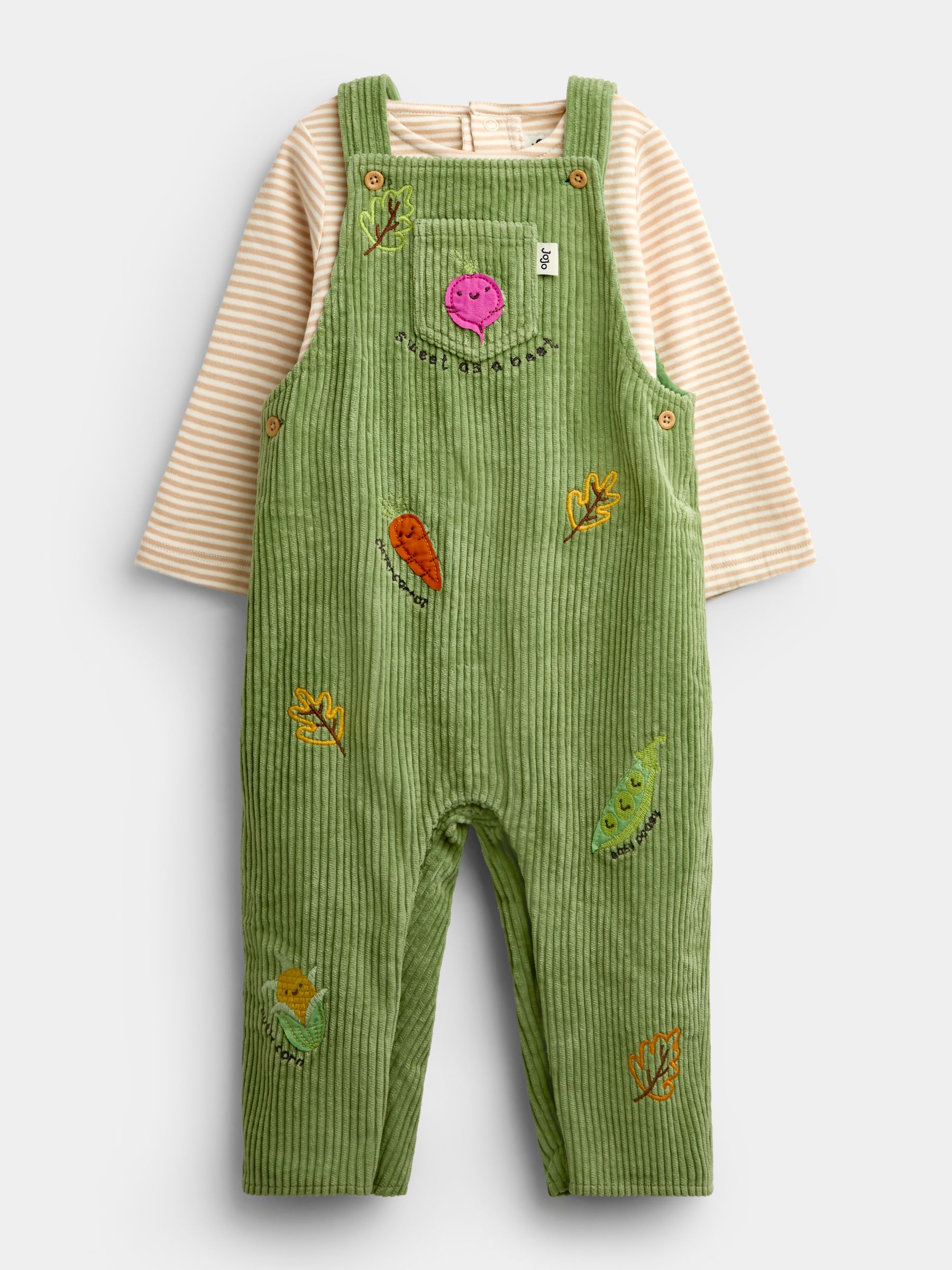 Green Vegetable Appliqué Dungaree Set - Image 1 of 6