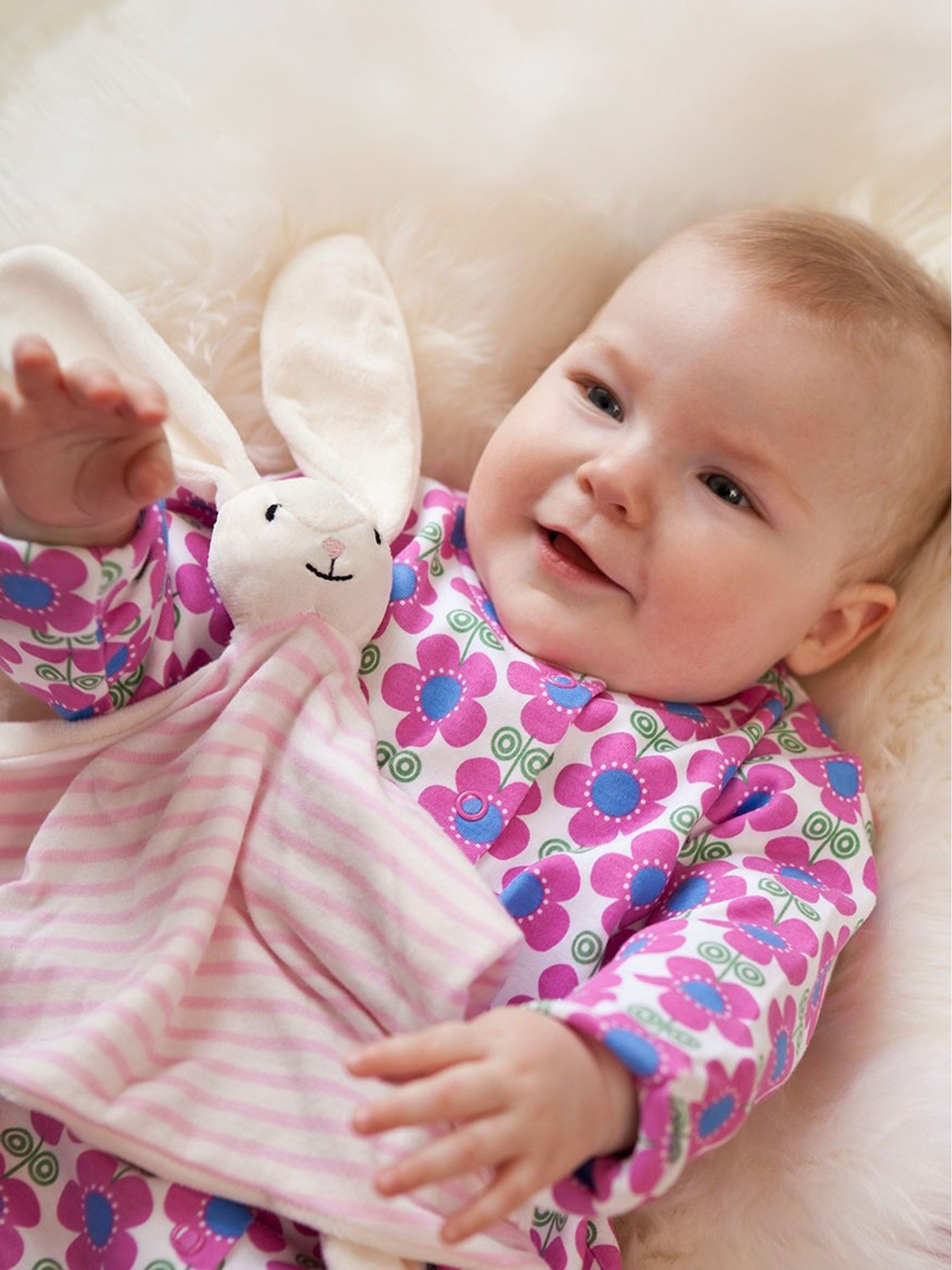 Pink Stripe Bunny Comforter - Image 1 of 4