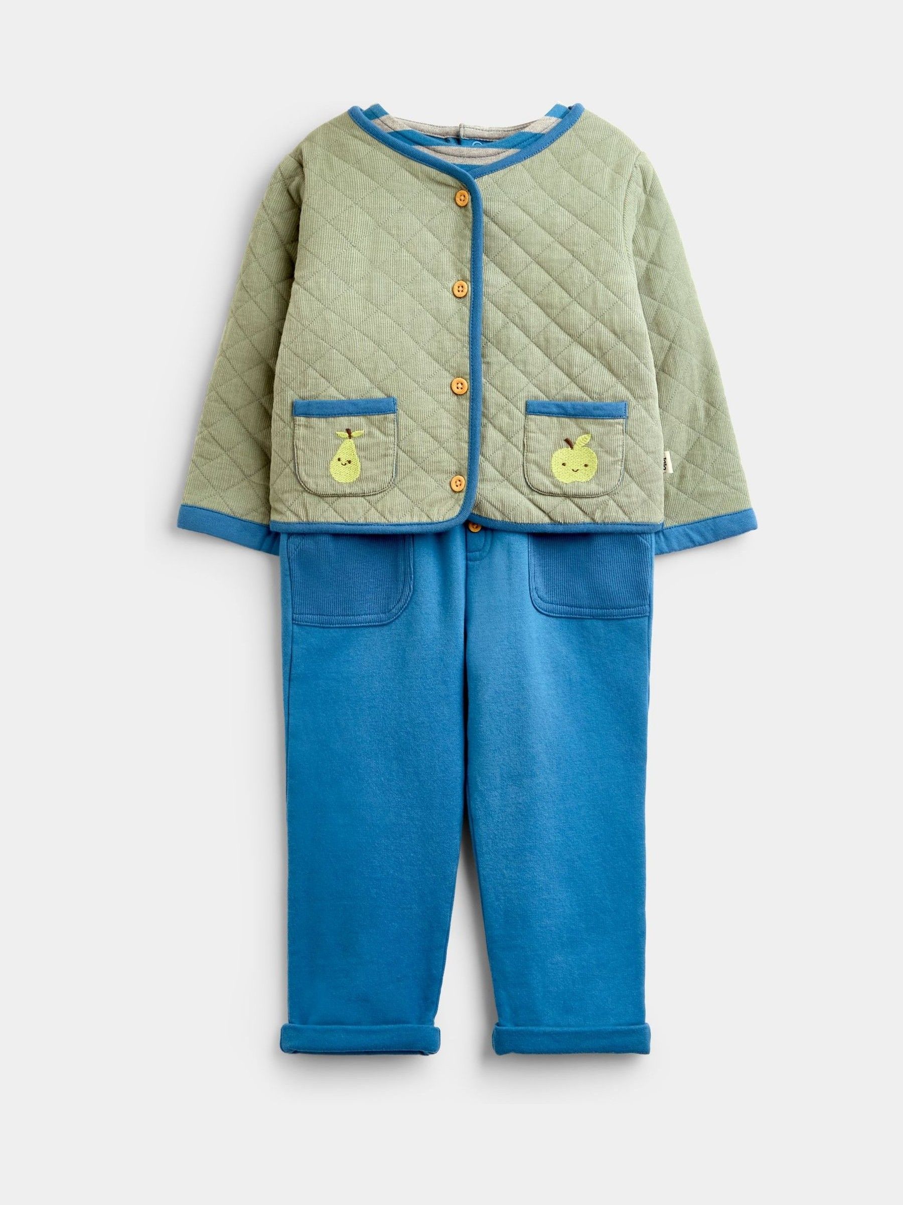 Blue Sheep Jacket, Bodysuit & Leggings 3-Piece Set - Image 1 of 10 Blue Sheep Jacket, Bodysuit & Leggings 3-Piece Set - Image 1 of 10