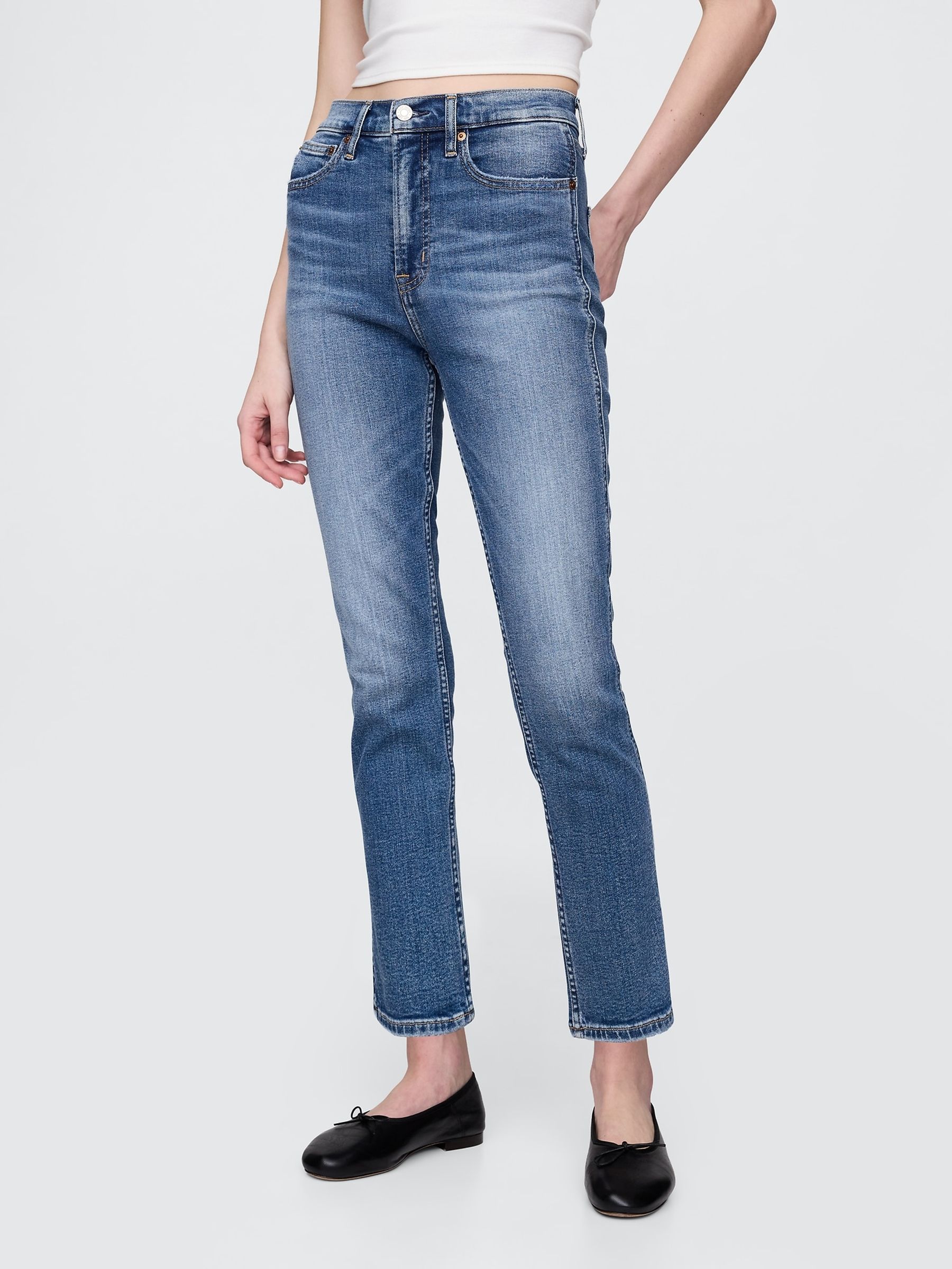 Medium Wash High Waisted Vintage Slim Jeans - Image 1 of 7 Medium Wash High Waisted Vintage Slim Jeans - Image 1 of 7