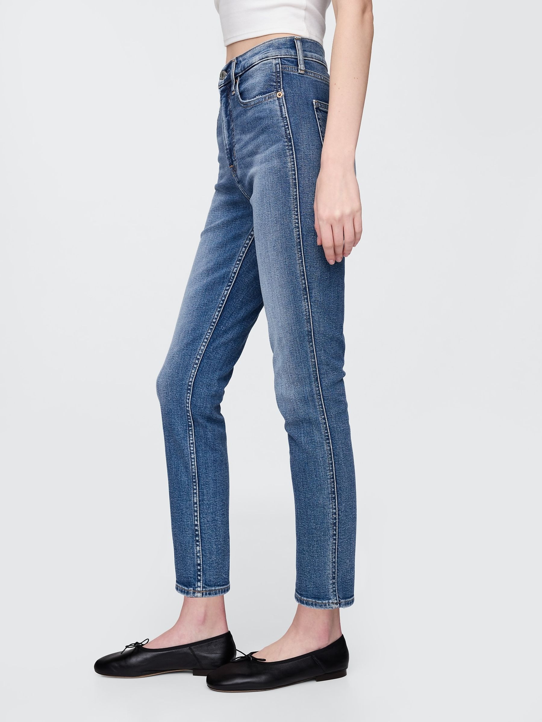 Medium Wash High Waisted Vintage Slim Jeans - Image 3 of 7