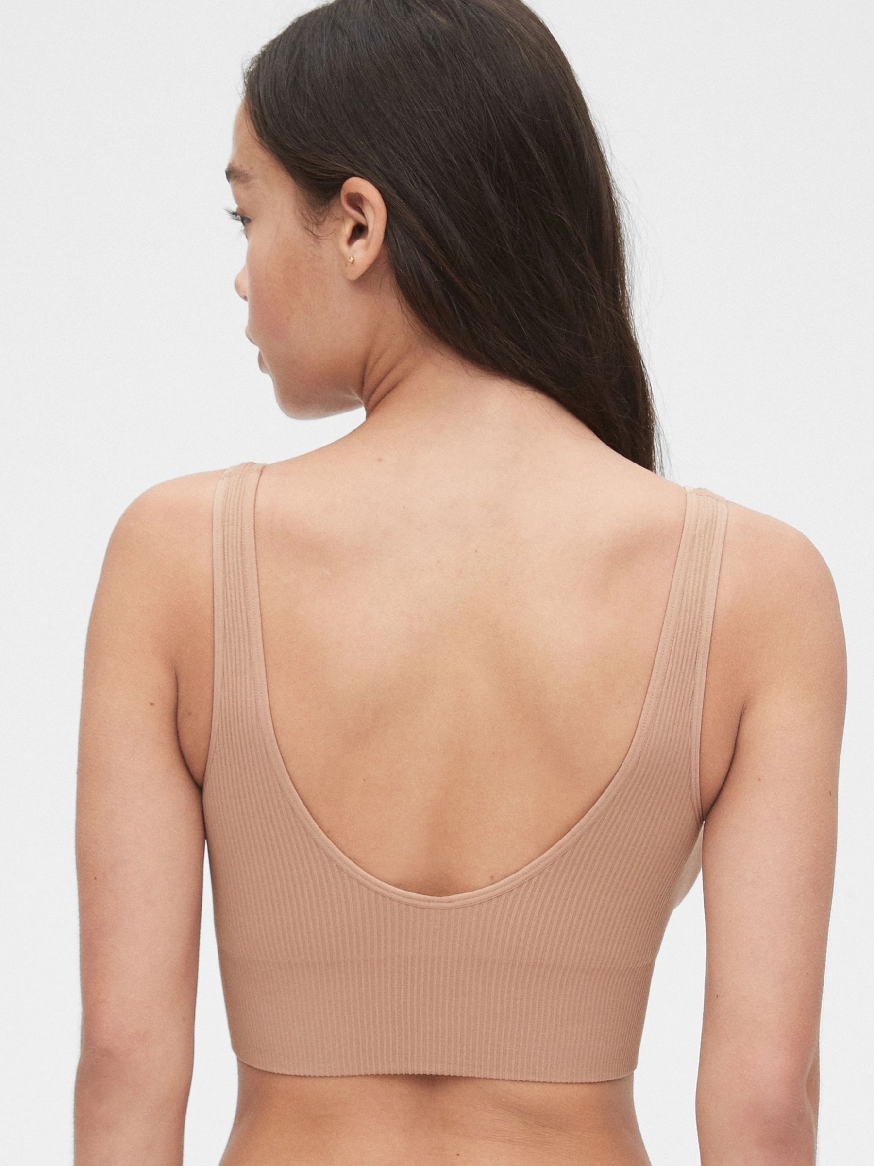 Beige Seamless Rib Bralette - Image 2 of 3 Beige Seamless Rib Bralette - Image 2 of 3